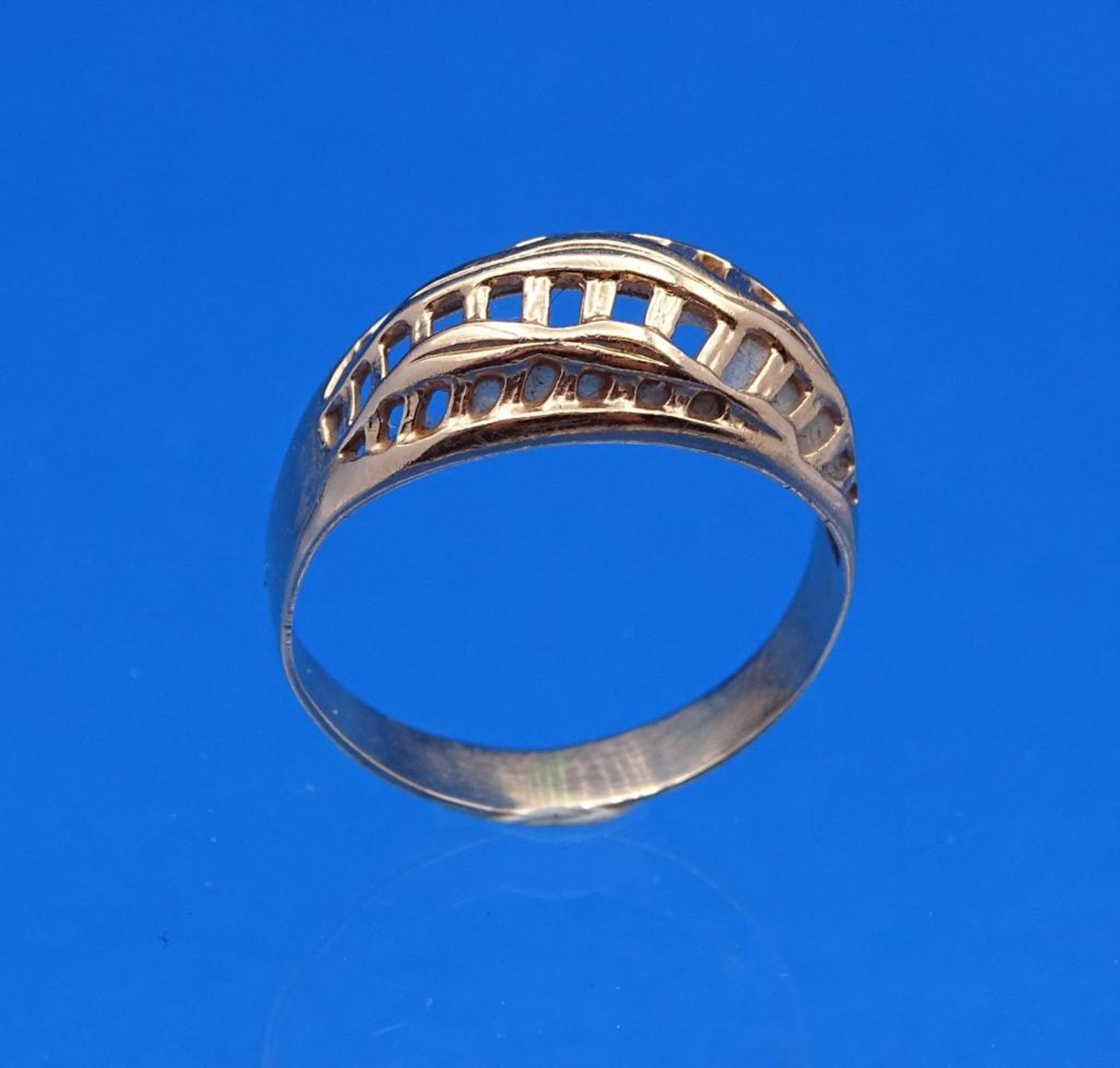 Ring, Rotgold 585/000, durchbrochene Arbeit, 2,7gr., RG 56/57 - Image 3 of 4