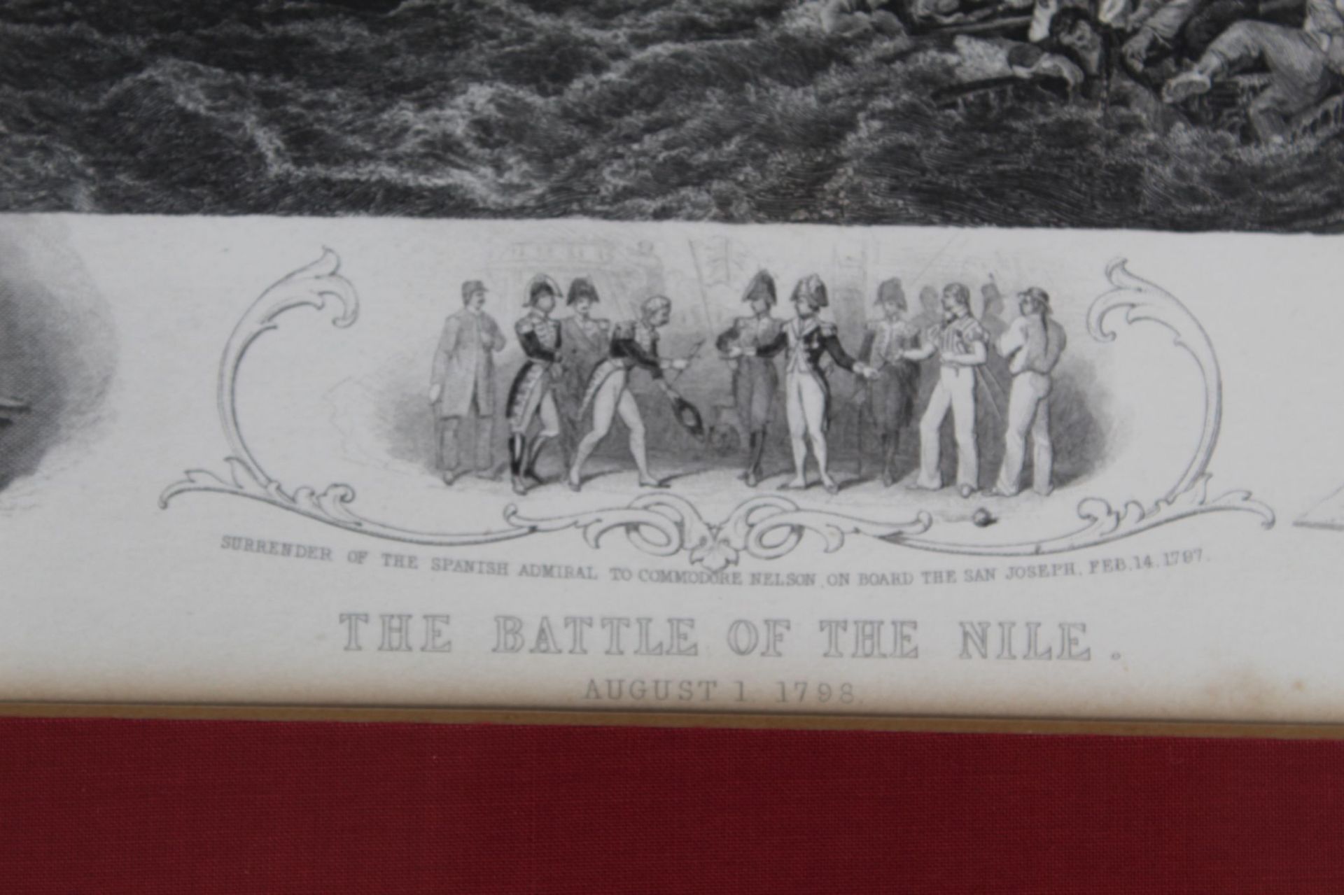 4x Radierungen mit Seeschlachten um 1790, ger7Glas, RG 35x45 cm - Bild 3 aus 9