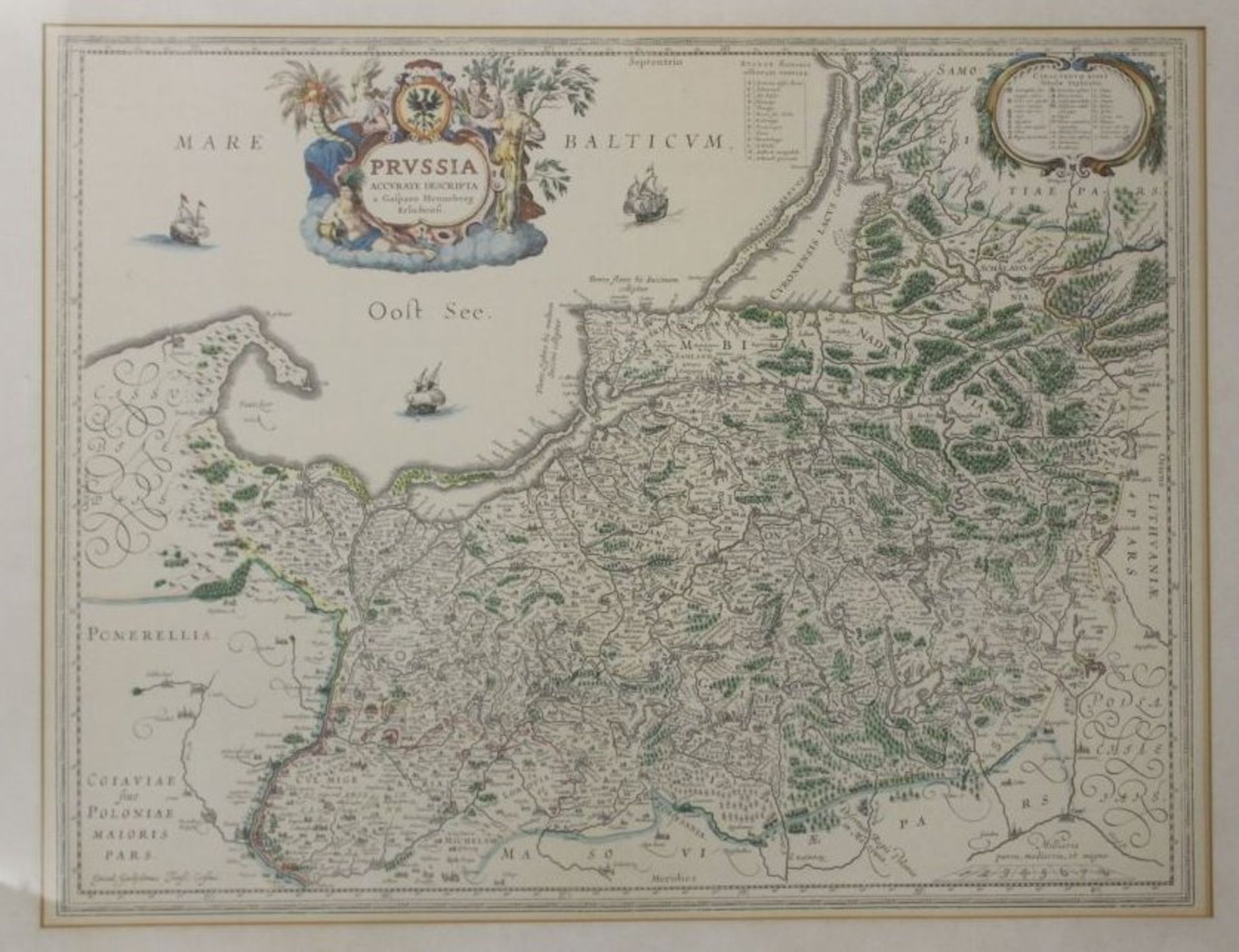 Kartengrafik, Prussia, wohl Reprint, gerahmt/Glas, RG 56 x 66cm.