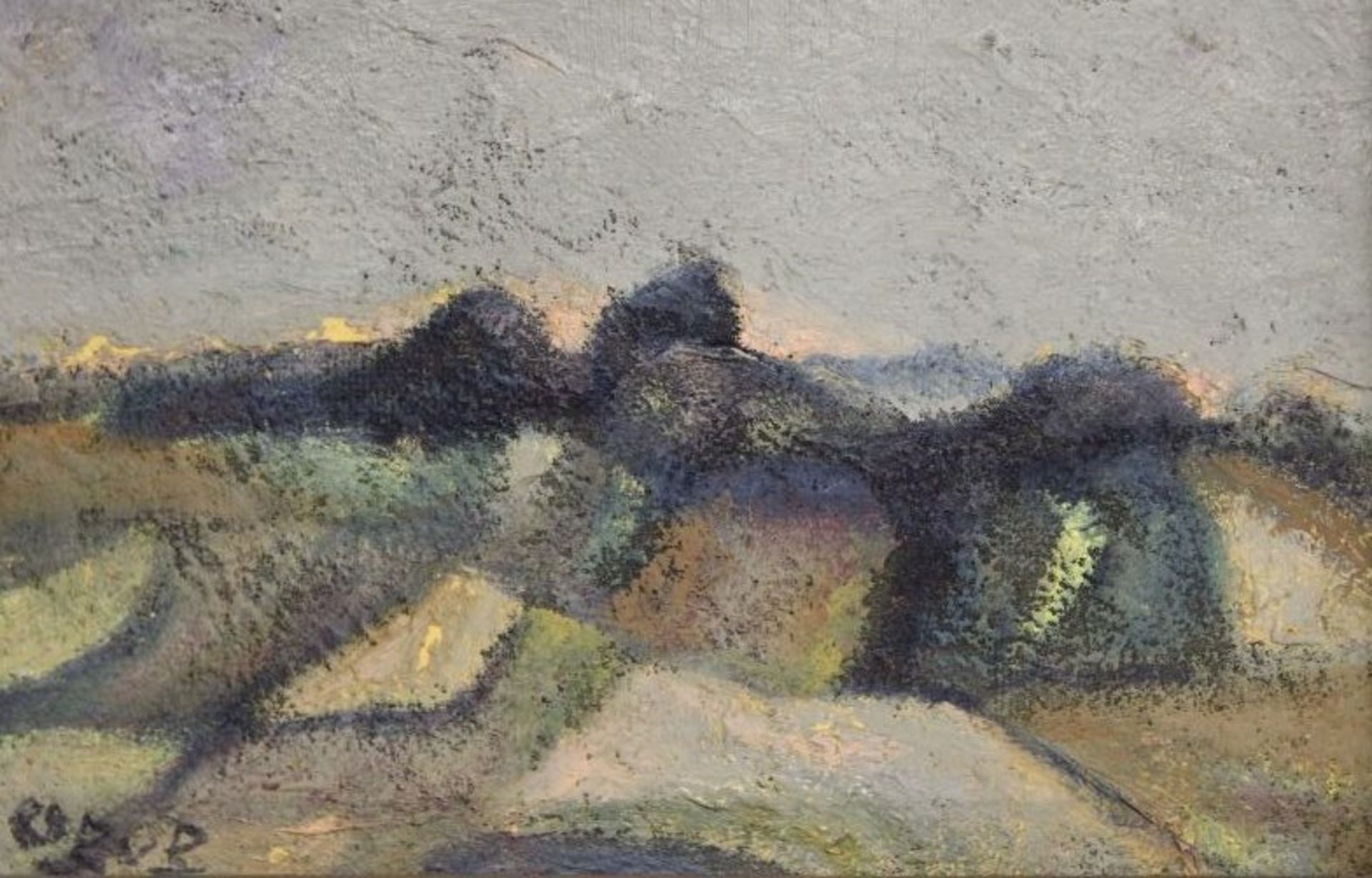Olga BONTJES VAN BEEK (1896-1995), norddt. Landschaft, Öl/Platte, gerahmt, 31,5 x 41,5cm.