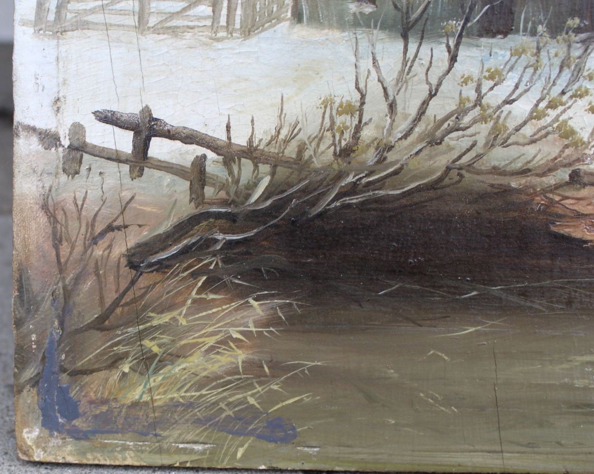 Edouard Hermann LOTZ (1818-1890) "Winterlandschaft", Öl/Holzplatte, 42x62 c - Bild 3 aus 5