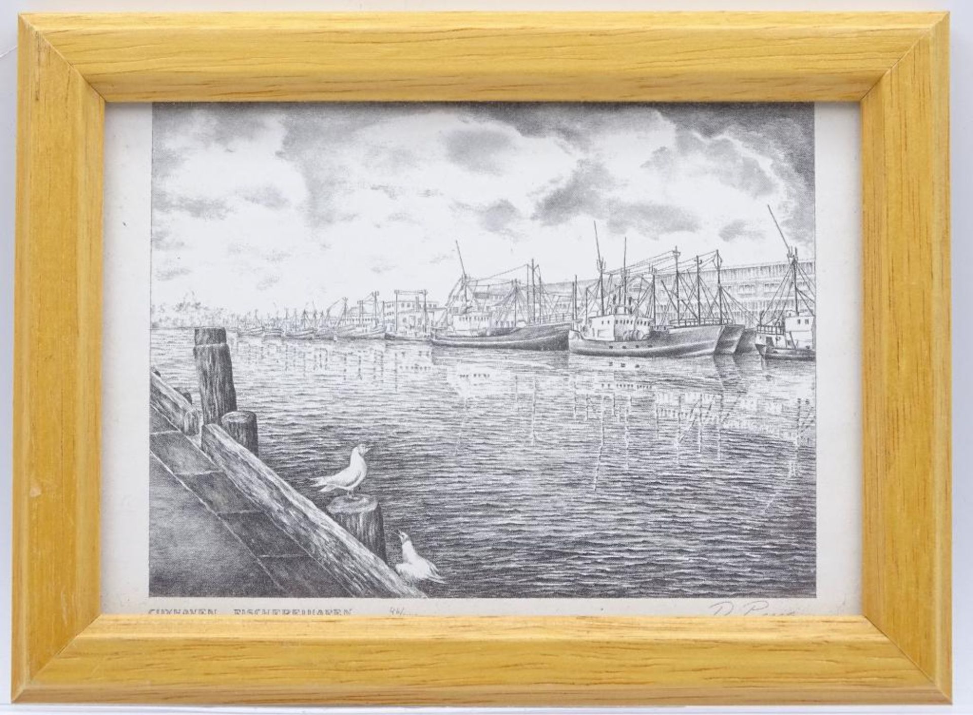 Zwei kl. Bilder Cuxhaven, Wasserturm/Fischereihafen, D.Puns, 16,5x11,5cm, 11,5x8,5cm - Bild 5 aus 7