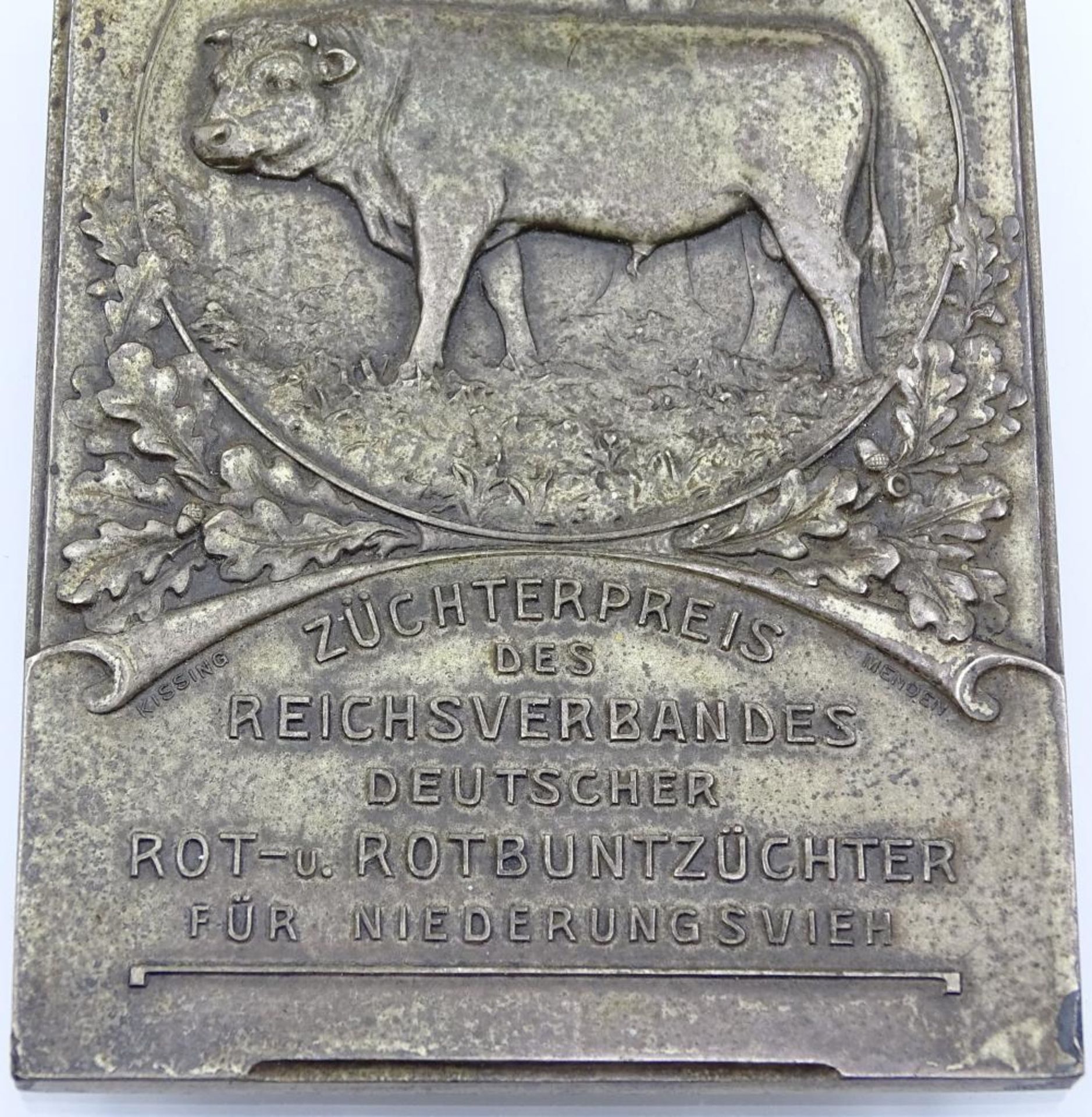 Plakette "Züchterpreis des Reichsverbandes, Deutscher Rot-Rotbuntzüchter für Niederungsvieh,10x7, - Bild 2 aus 3
