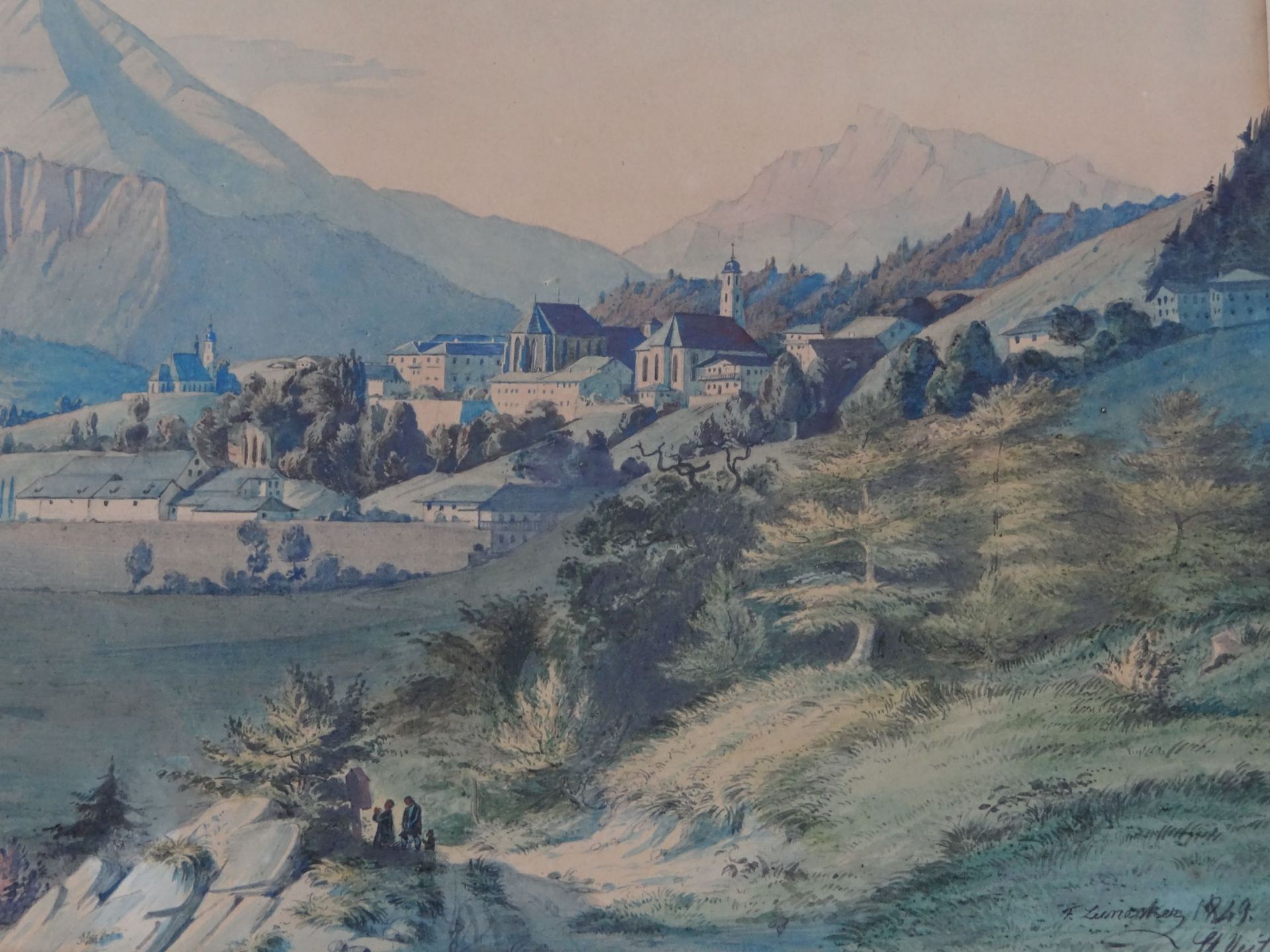 Franz LEINECKER (1825-1917), 1849 "St.Veit in Osttirol" Aquarell, signiert, datiert, Ortsbezeichnet, - Bild 4 aus 10
