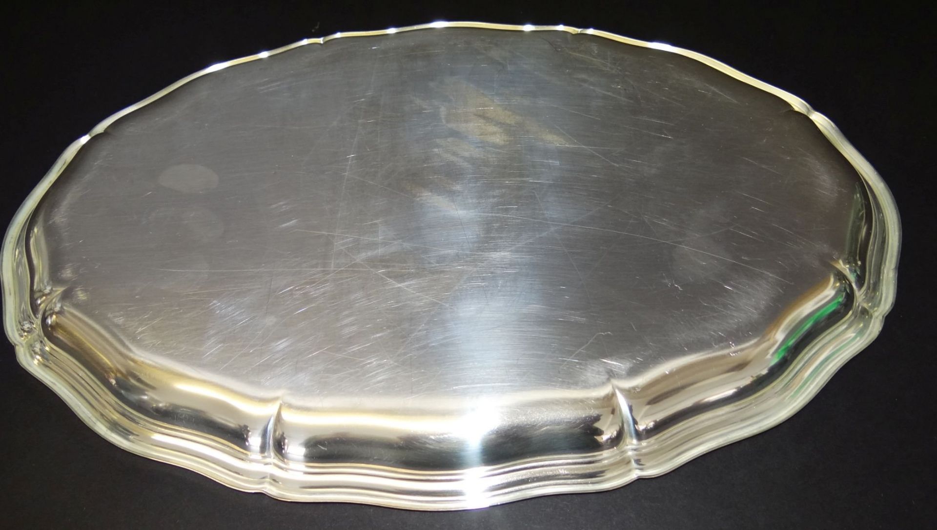 ovale versilberte Platte,, 33x21 cm - Bild 3 aus 3
