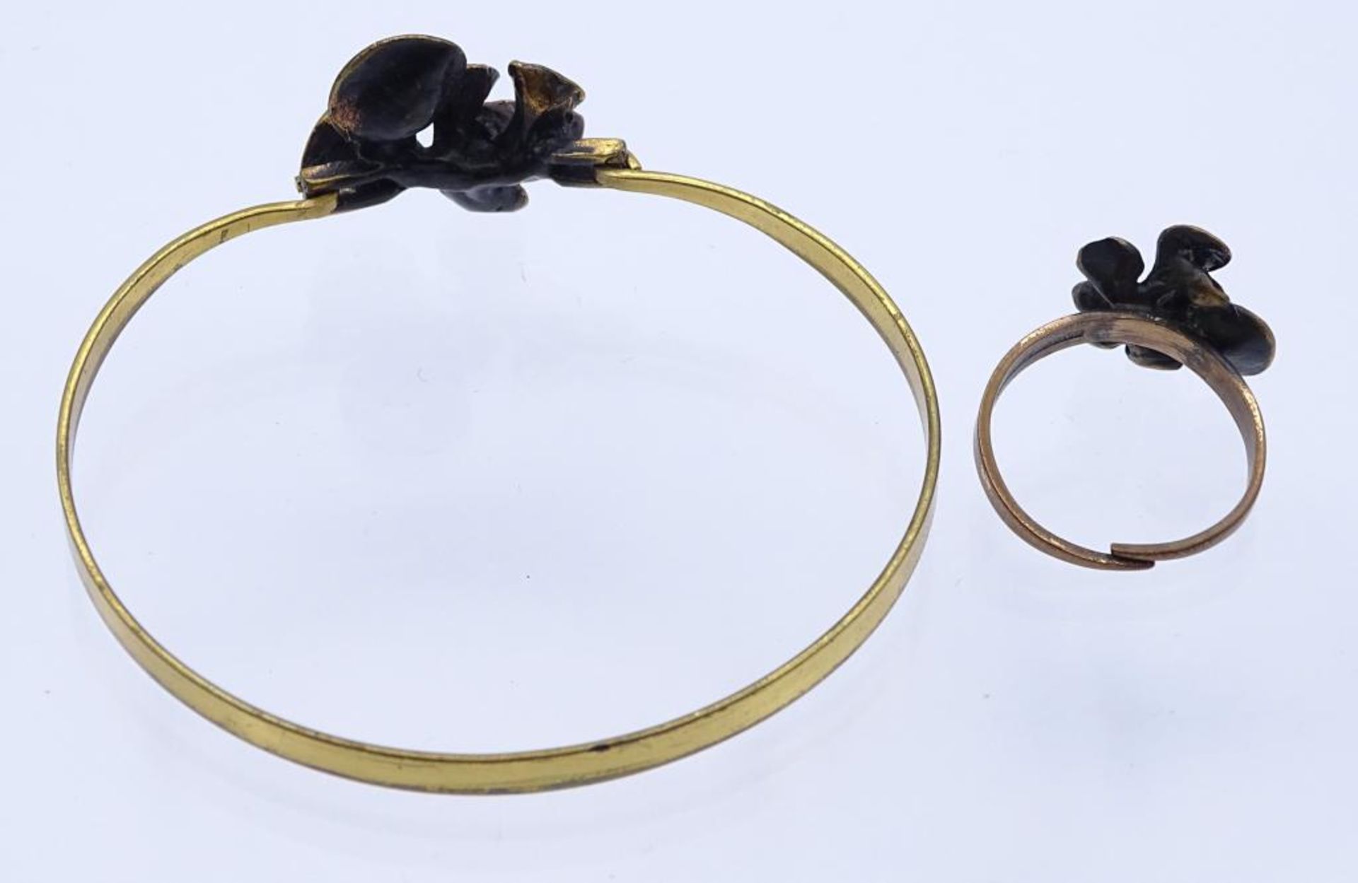 Designer Schmuck Set, Finnland,Bronze,Armreif und Ring, - Bild 4 aus 4