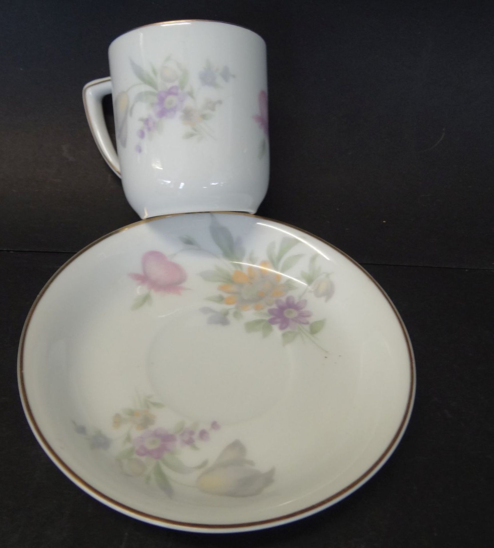 Jugendstil-Moccatasse mit U.T. "Rosenthal", Blumendekor - Bild 3 aus 4