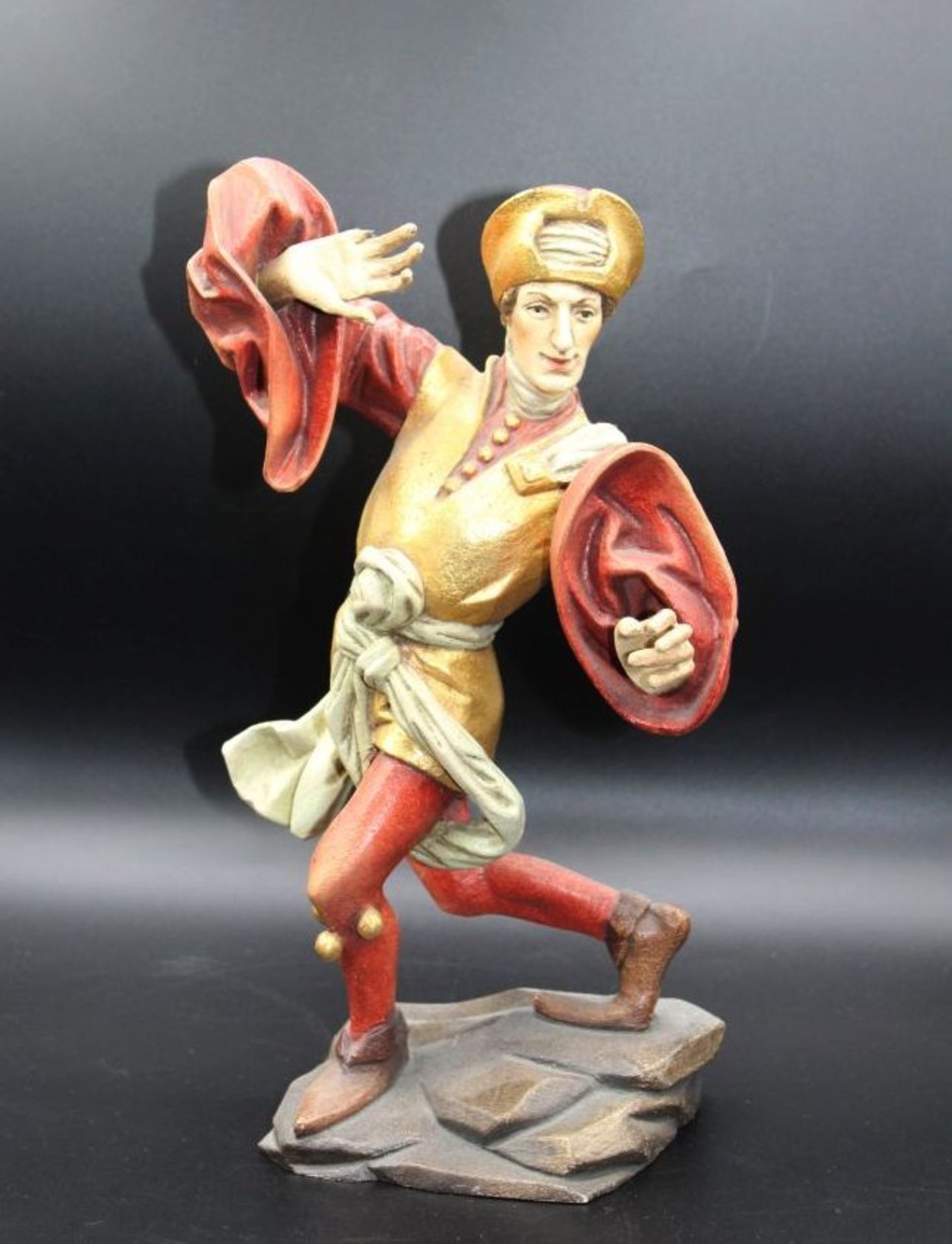 Morisken-Tänzer, Der Prophet, 20. Jhd., Holz farbig gefasst, feine Arbeit, H-27cm B-16cm.