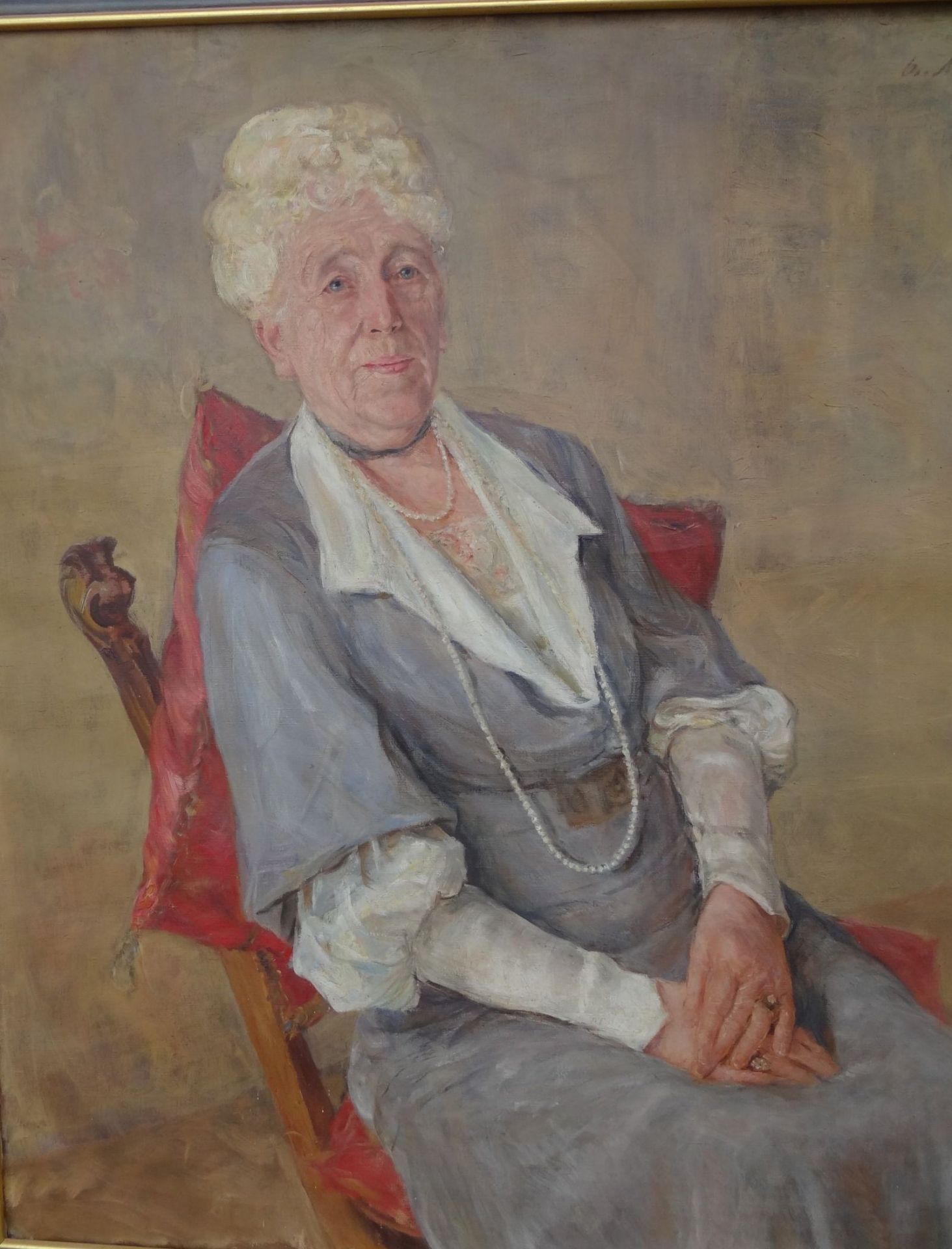 Oswald MALURA (1906-2003) 1934 "Portrait einer alten Dame", Öl/Leinen, gerahmt, RG 96x86 c