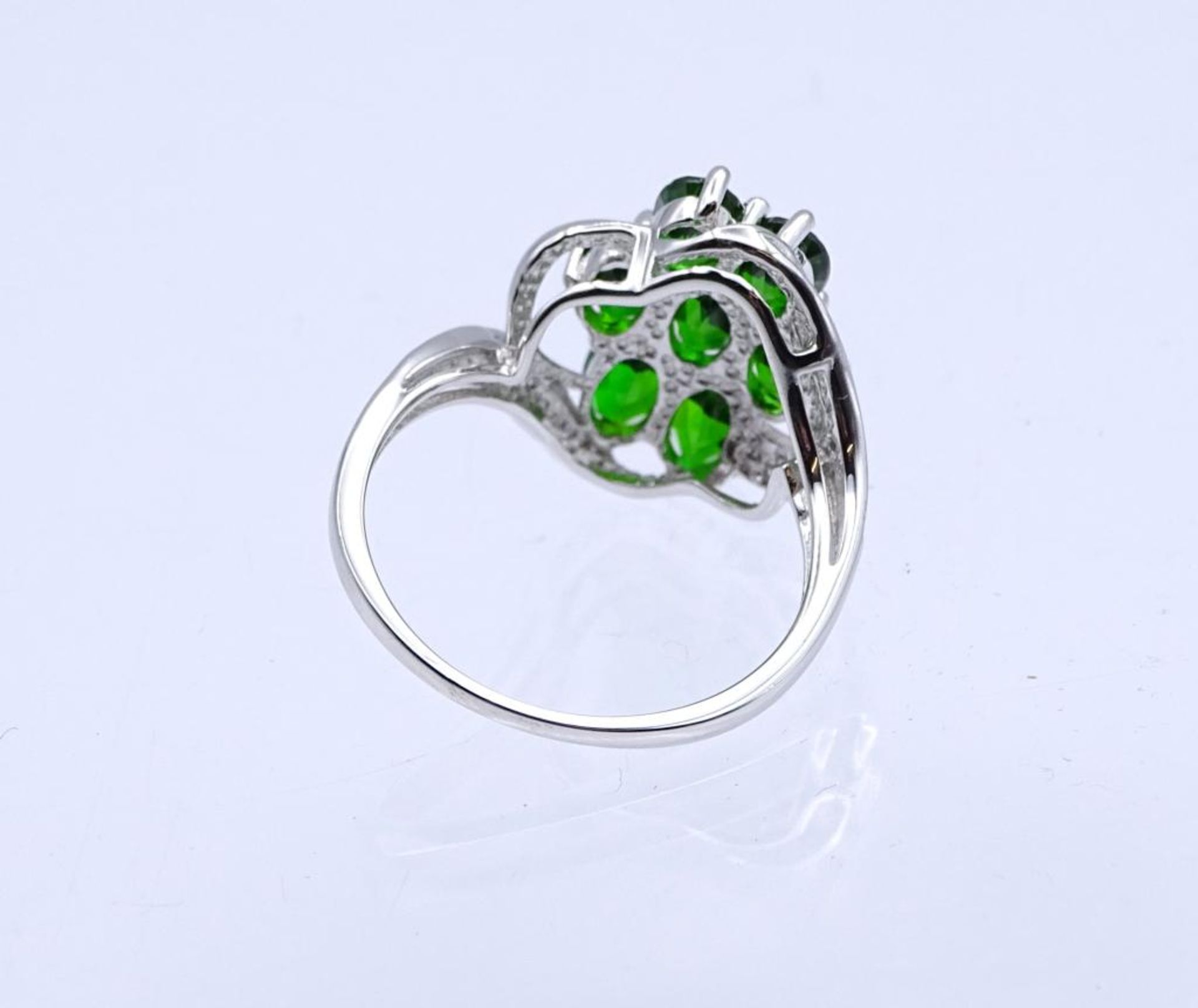 Sterling Silber Ring mit Chromdiopside, 3,9gr., RG 59/60 - Bild 4 aus 4