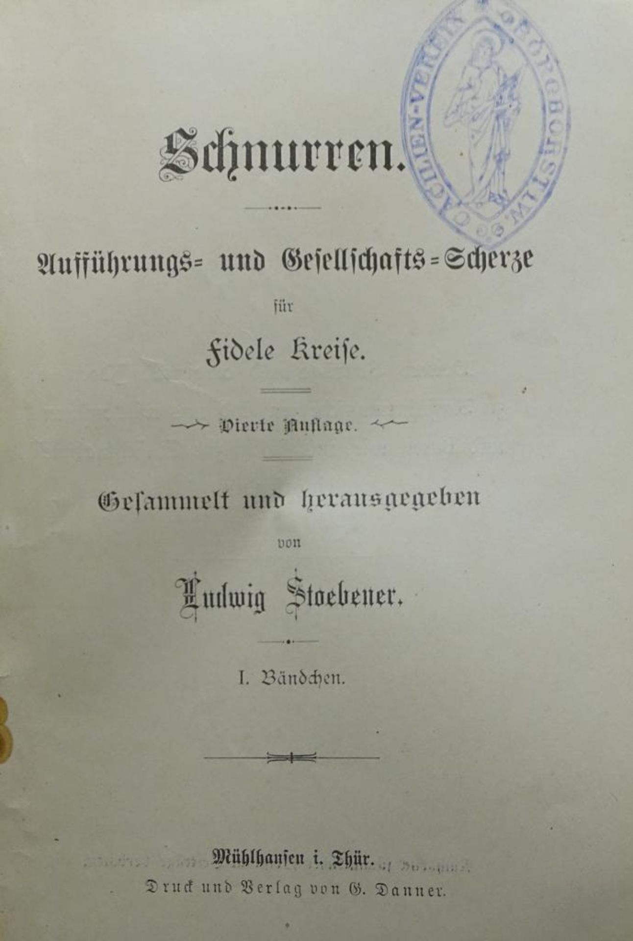 Schnurren-Ausführungs-und Gesellschaftsscherze für Fidele Kreise, Band I-III, Verlag G.Danner, - Bild 2 aus 9