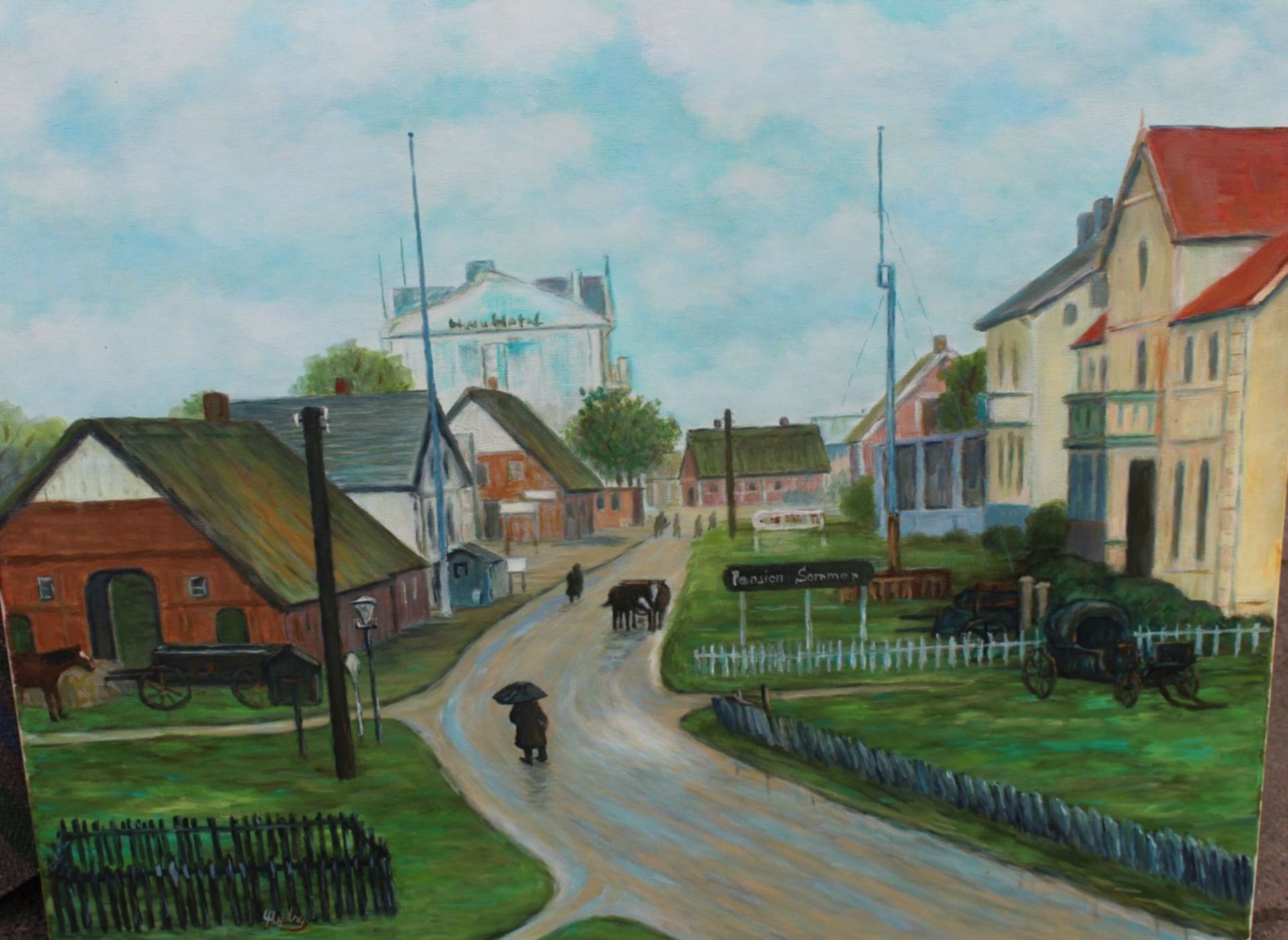 Uwe Rutz, Cuxhaven "Duhnen 1911", Öl/Leinen, 60x70 c