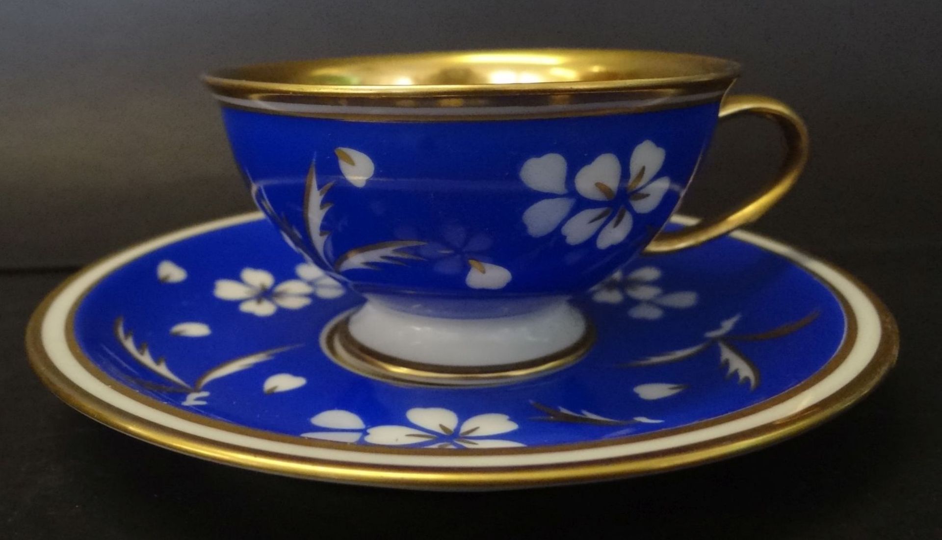 Mokkatasse mit U.T. "Rosenthal" Winifred, blau/gold - Bild 2 aus 4