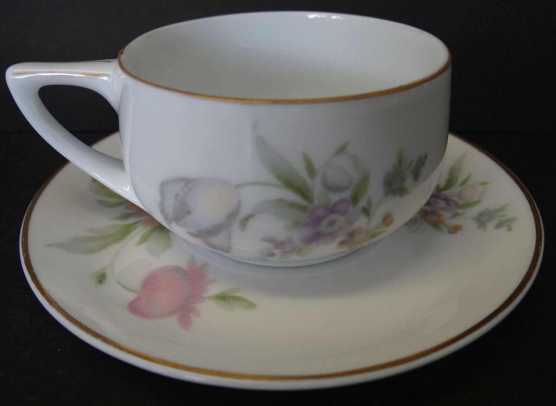 Jugendstil-Moccatasse mit U.T. "Rosenthal" Blumendekor - Bild 2 aus 4