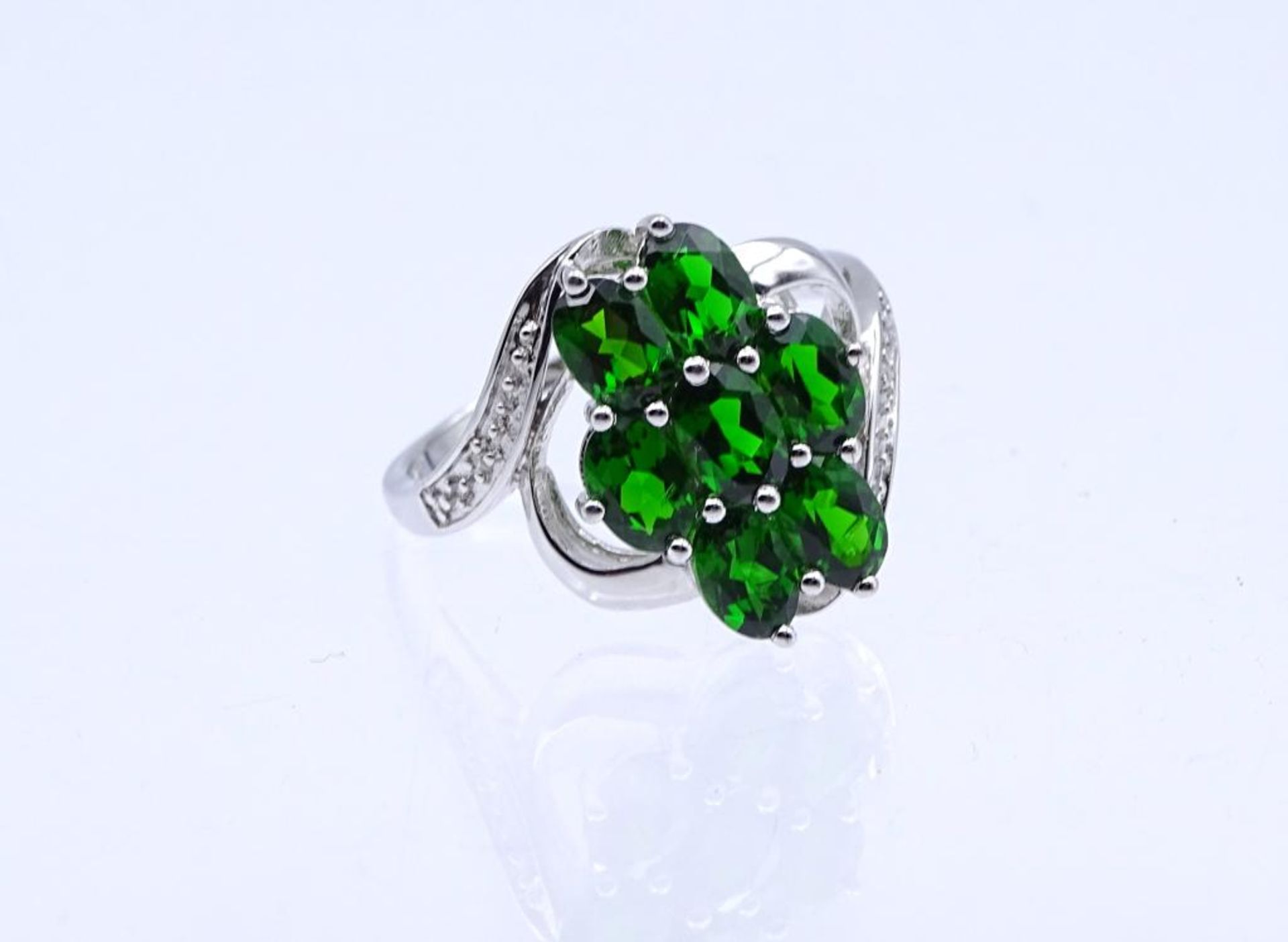 Sterling Silber Ring mit Chromdiopside, 3,9gr., RG 59/60