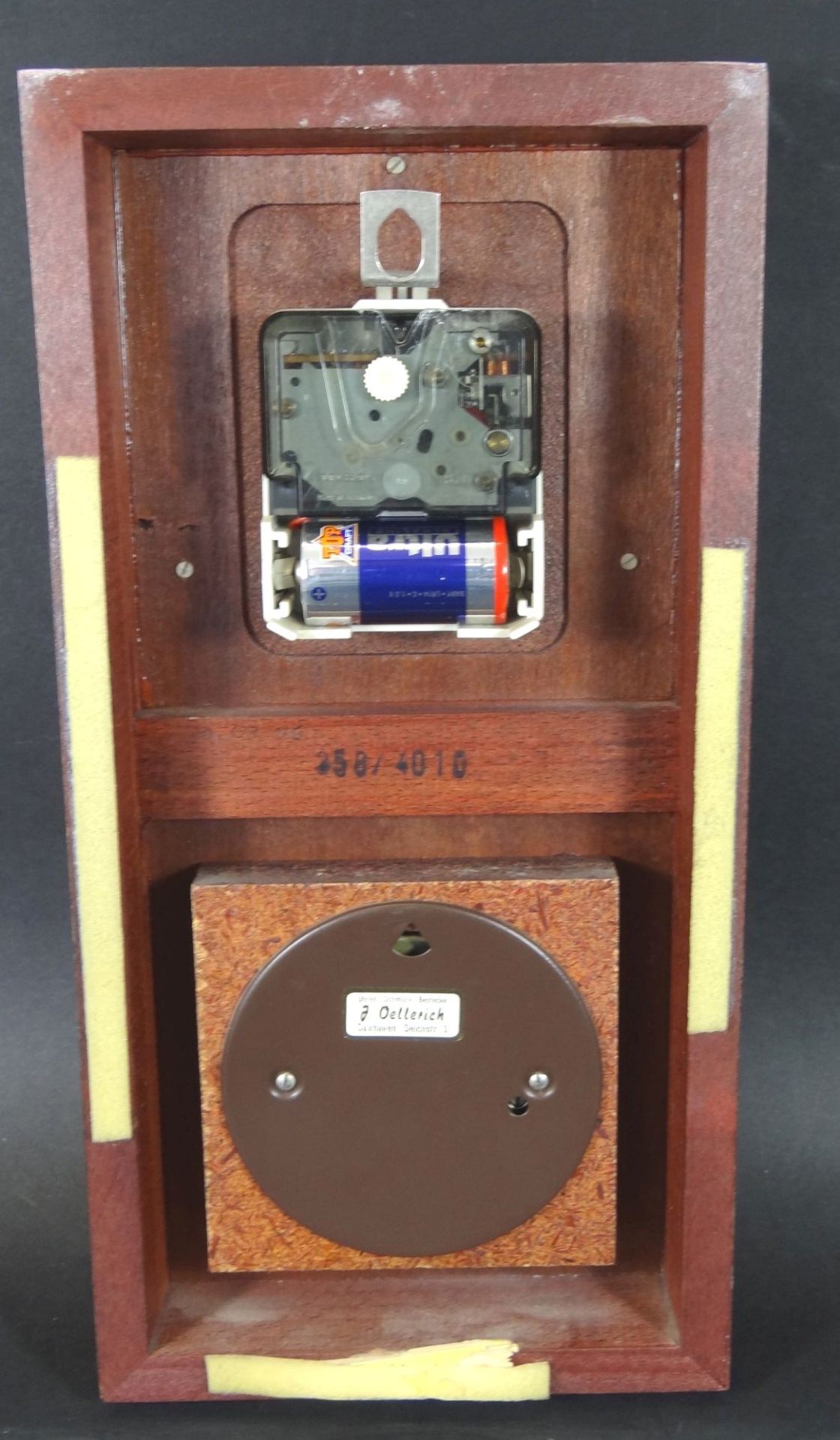Junghans Wanduhr mit Barometer in Holzgehäuse, Batterie, 32x16 c - Bild 4 aus 4