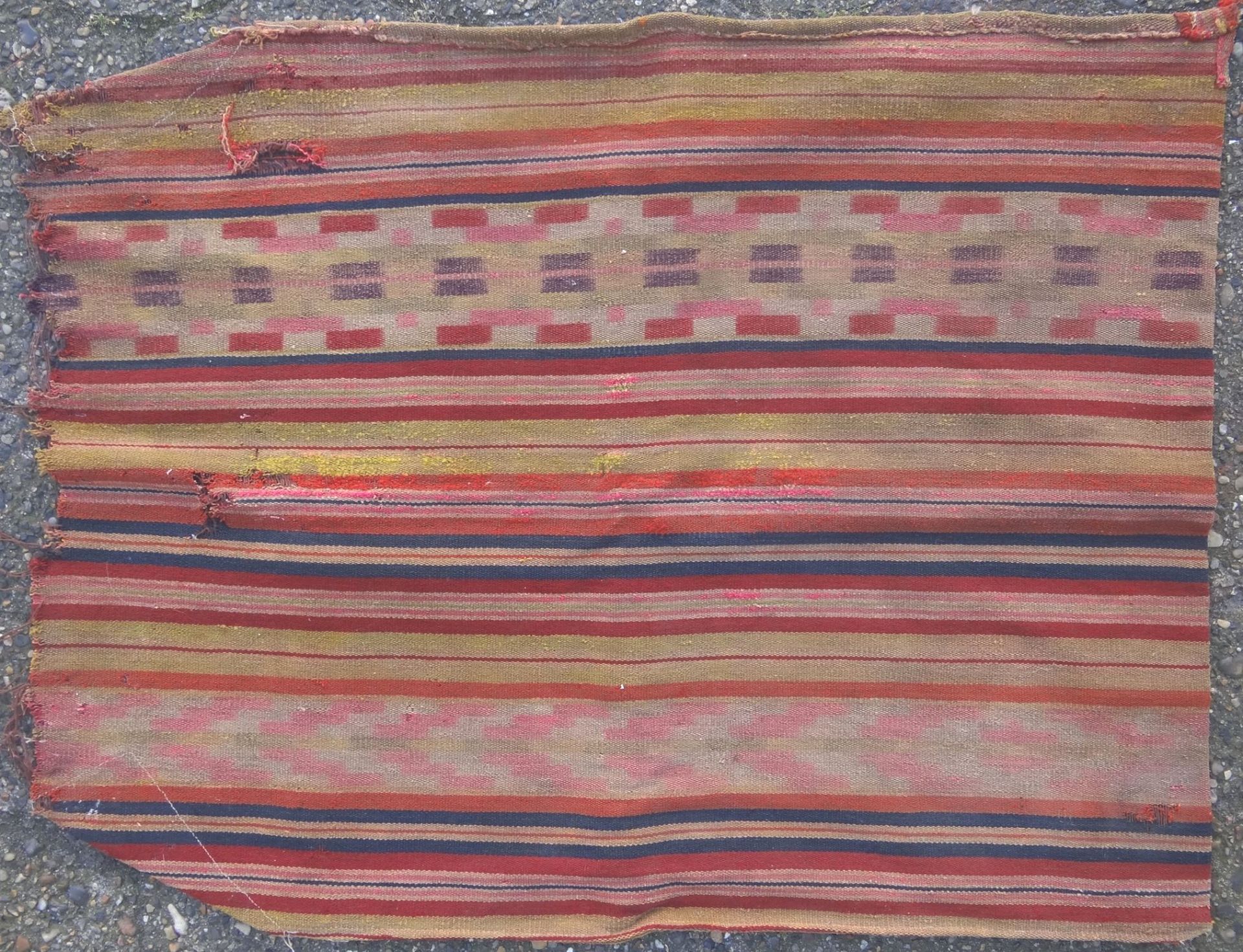 alte Kelim-Tasche, mit Löchern, Alters-u. Gebrauchsspuren, 72x56 c - Bild 6 aus 8