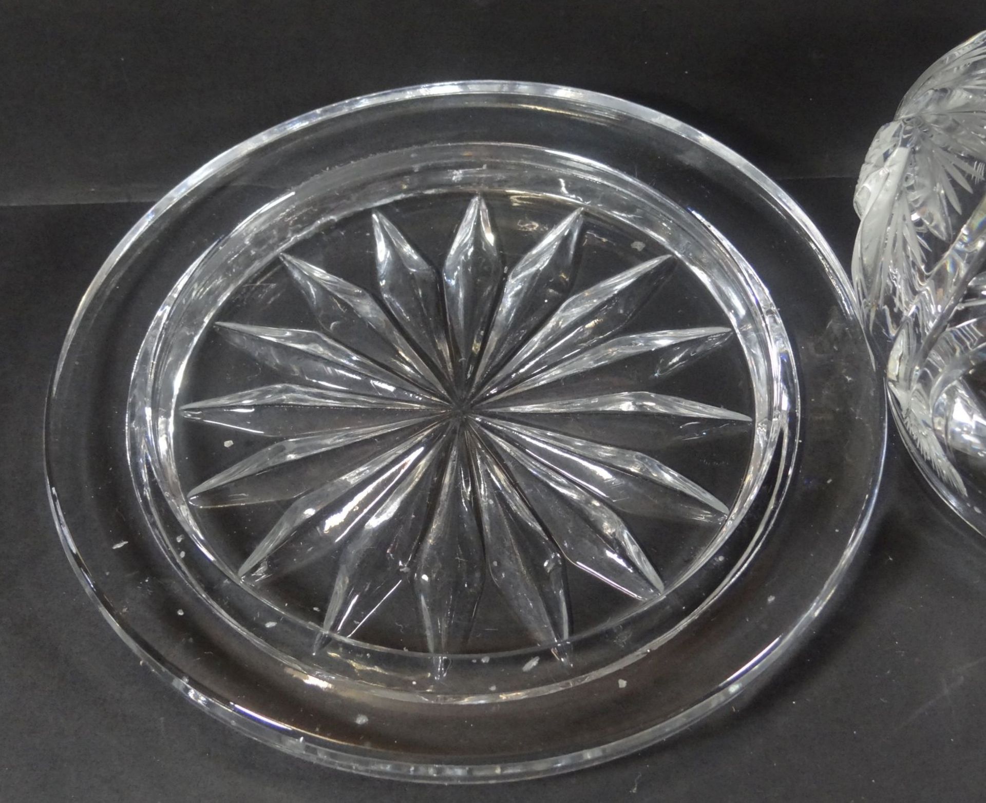 Käseglocke, Kristall mit Schleuderstern-Schliff, H-13 cm, D-17 c - Bild 4 aus 4