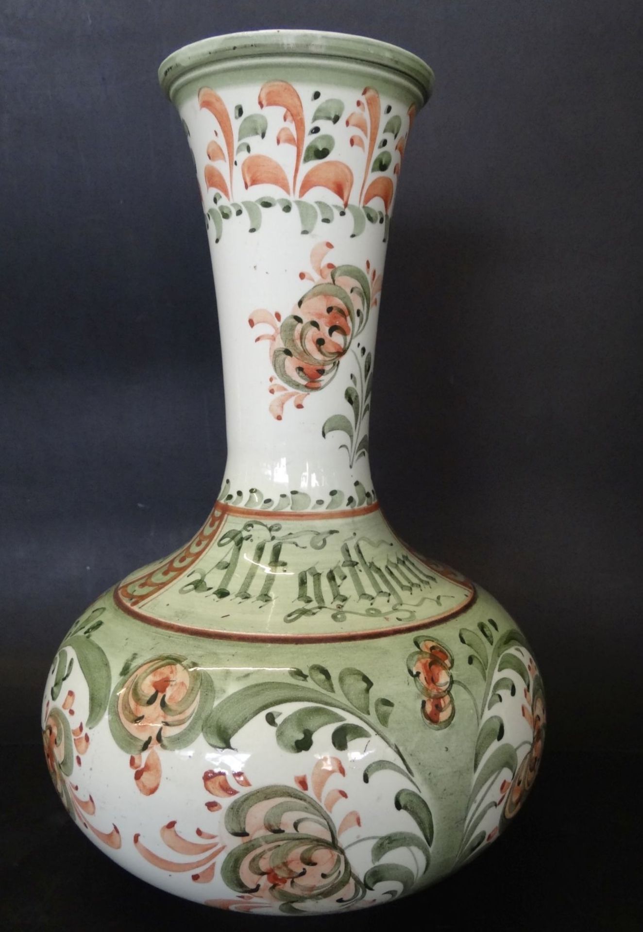grosse Vase "Georg Schmider, Zell/Hammersbach" um 1920 mit Spruch "Jung gewohnt-Alt gethan", H-26 - Bild 4 aus 5