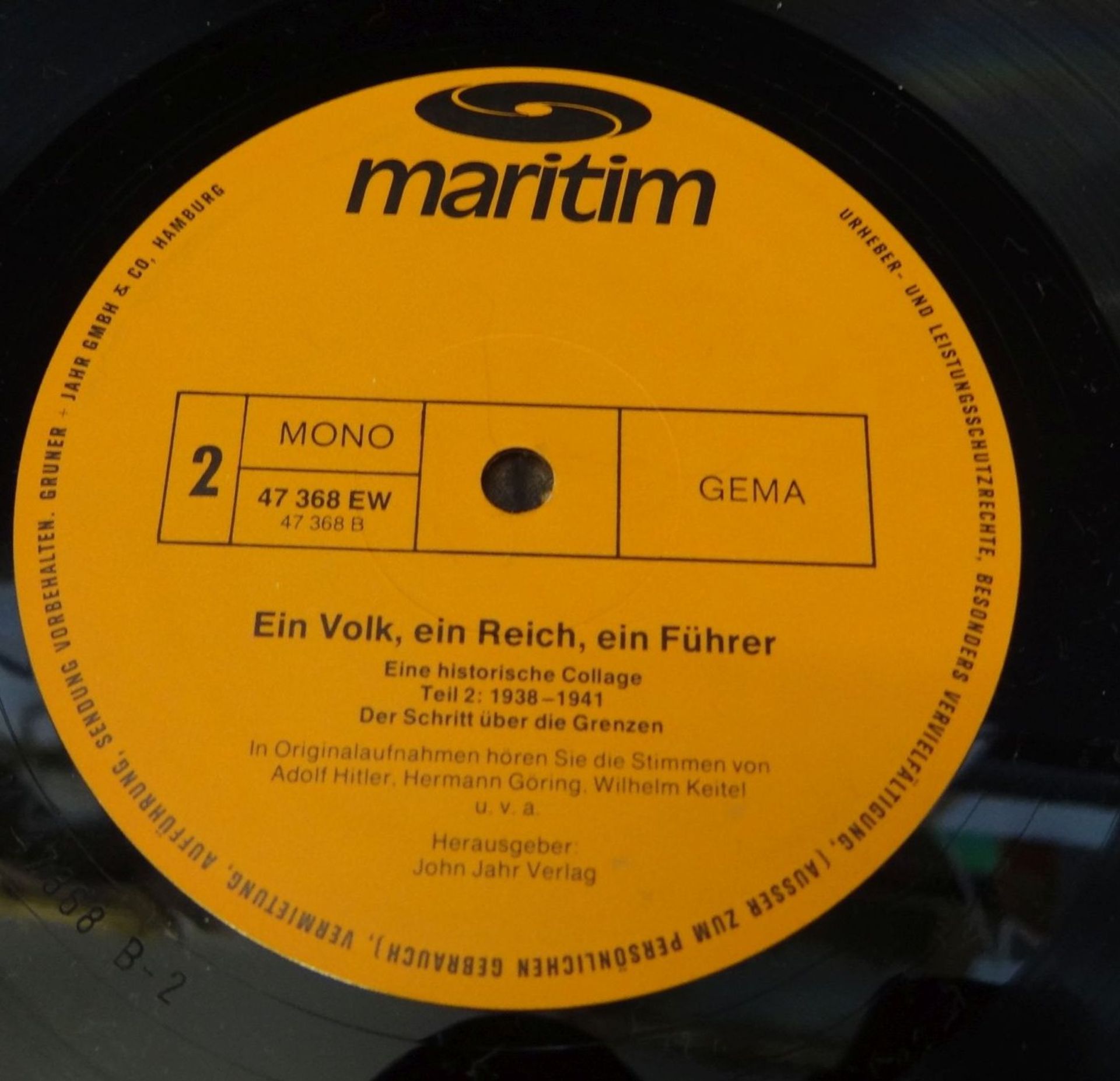 2x Langspielplatten "Ein Volk, ein Reich, ein Führer" 1+2 Tei - Bild 8 aus 8