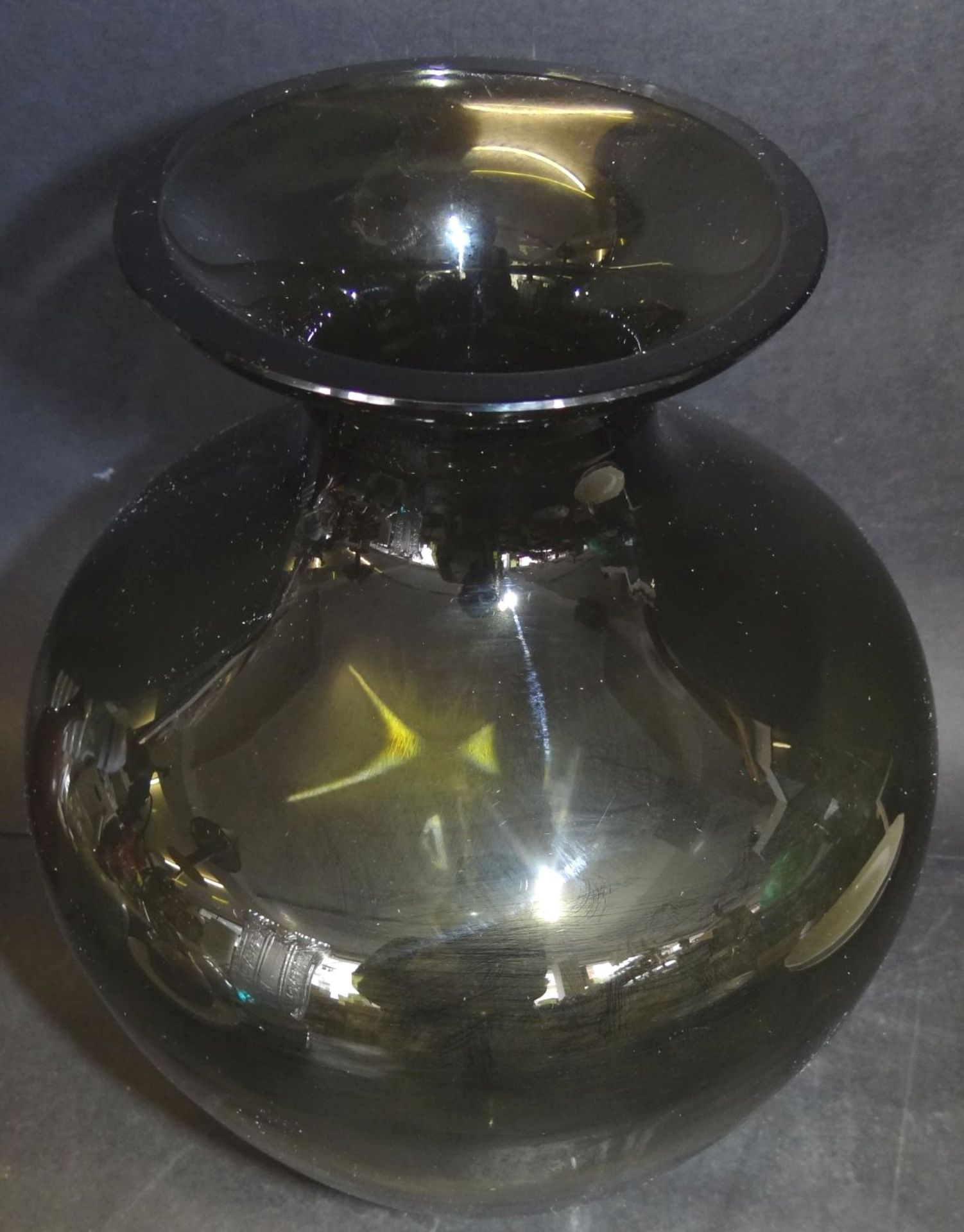 grosse, grüne Kristall-Vase, H-25 cm, D-19 cm - Image 3 of 5