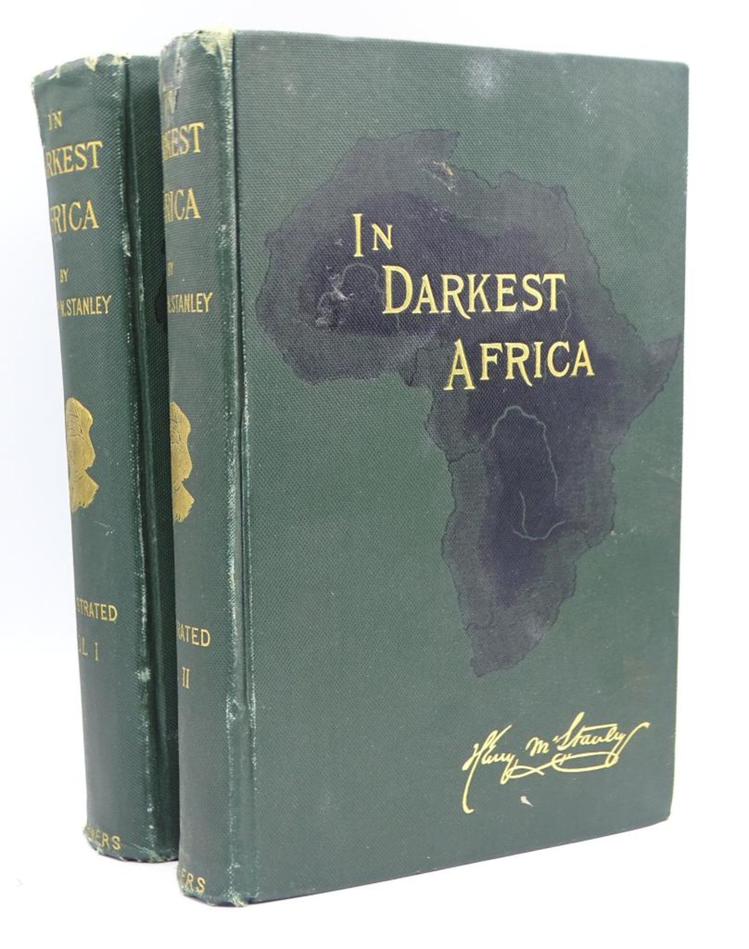 "In Darkest Africa",Band I und II, 1891,in englischer Schrift