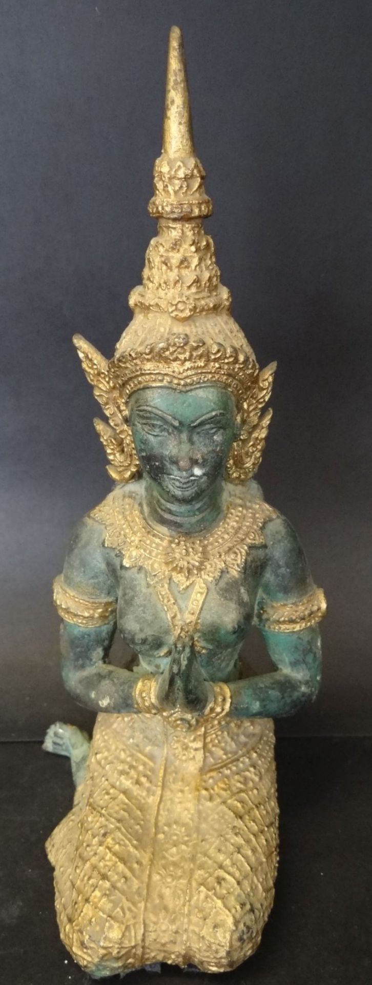 Bronze Buddha, teil feuervergoldet, H-21 cm - Bild 2 aus 5