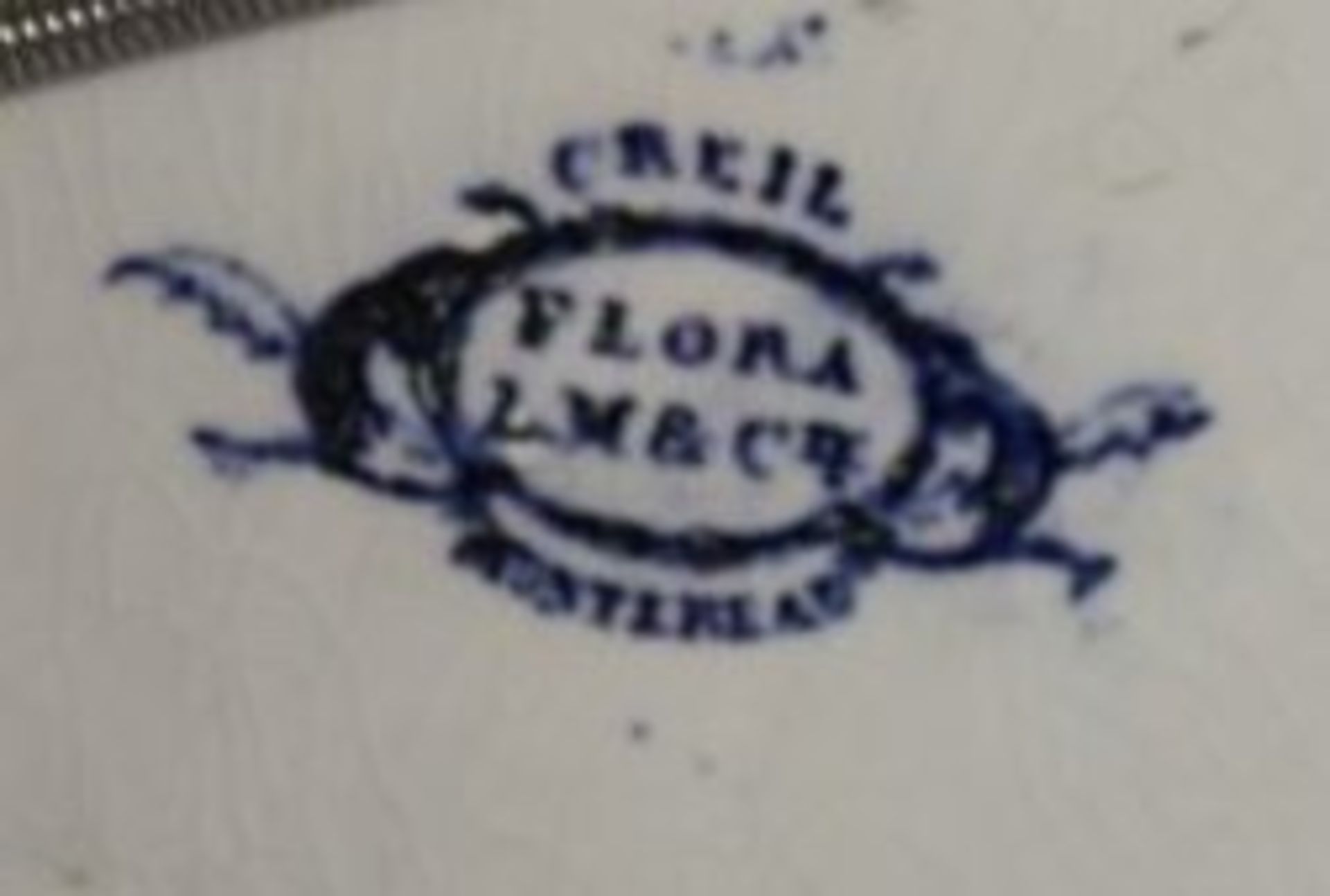 gr. Teller, CREIL & MONTEREAU, Dekor Flora, um 1900, D-31,5cm. - Bild 2 aus 2