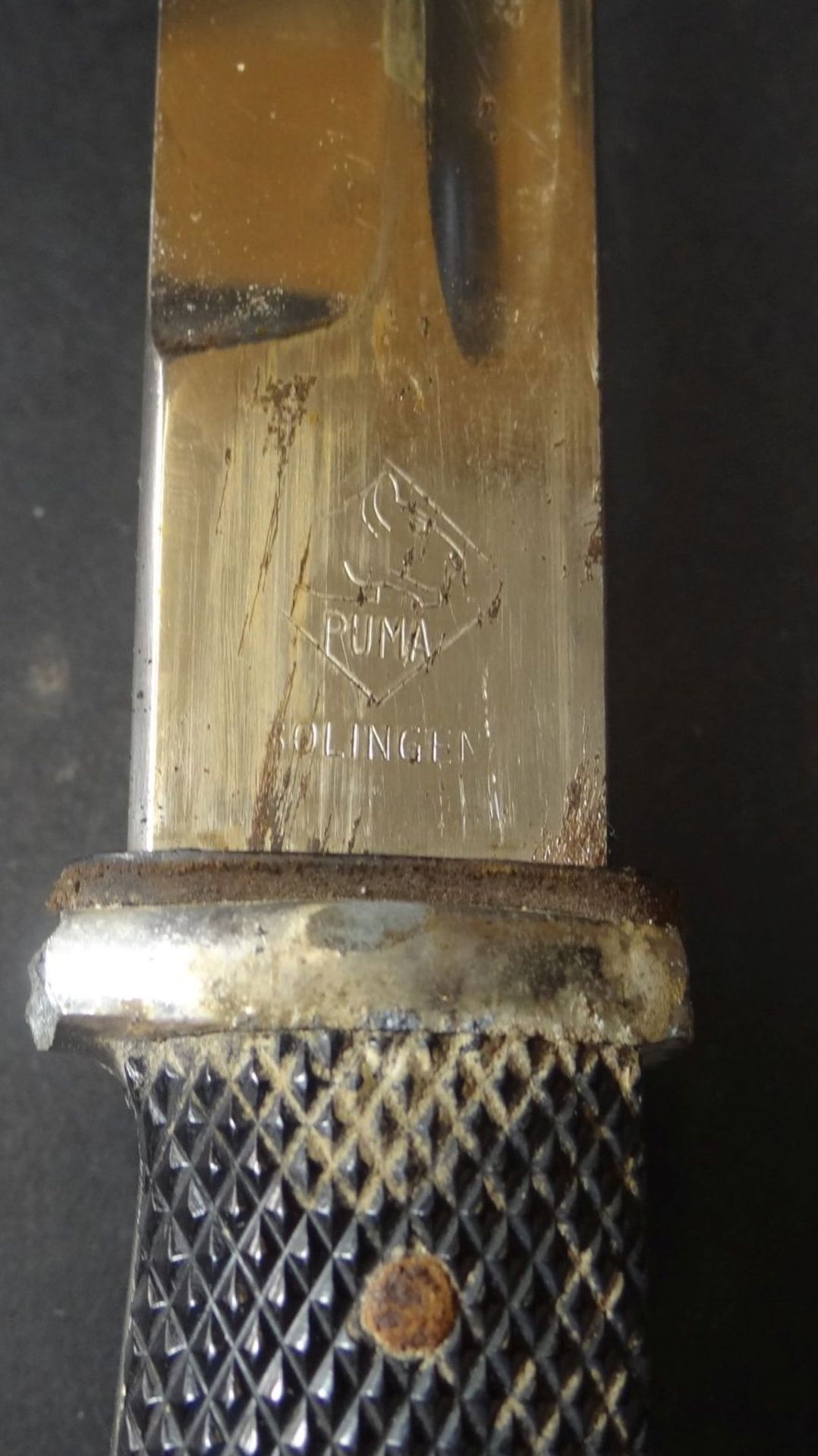 altes Bajonett mit Metallscheide "Puma-Solingen", ungepflegte Erhaltung, L-40,5 cm - Bild 4 aus 6