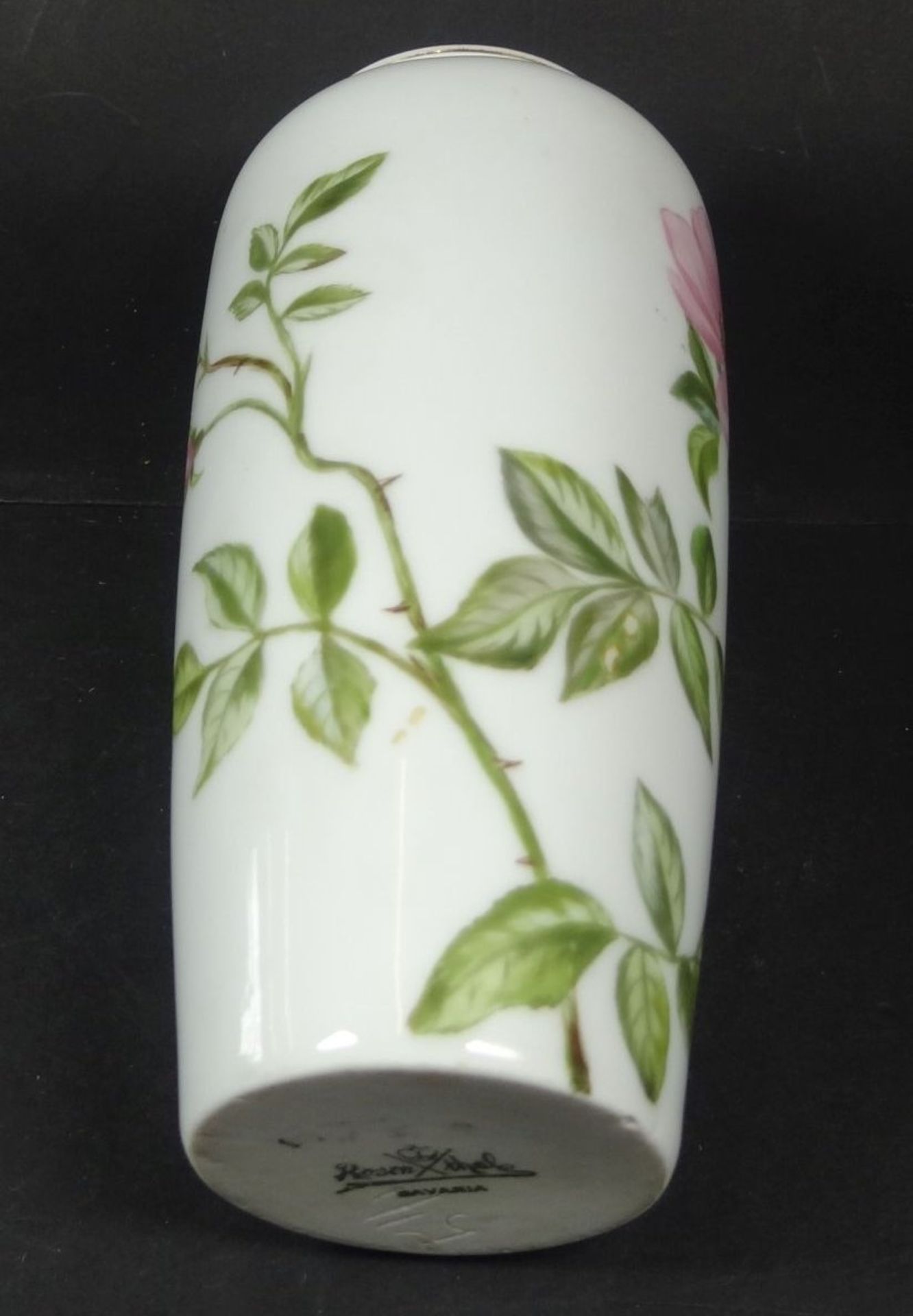 Vase mit Rosendekor "Rosenthal", H-16 cm - Bild 4 aus 5