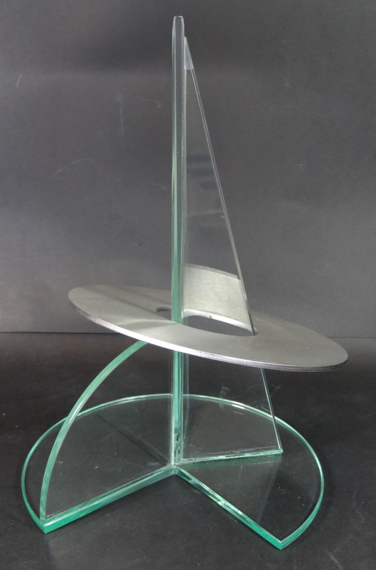 Wilfried Polke (1932-2014), "Glasdynamik", Objekt d'art, auf Metall signiert, anbei Vita, H-27,5 cm, - Bild 3 aus 8