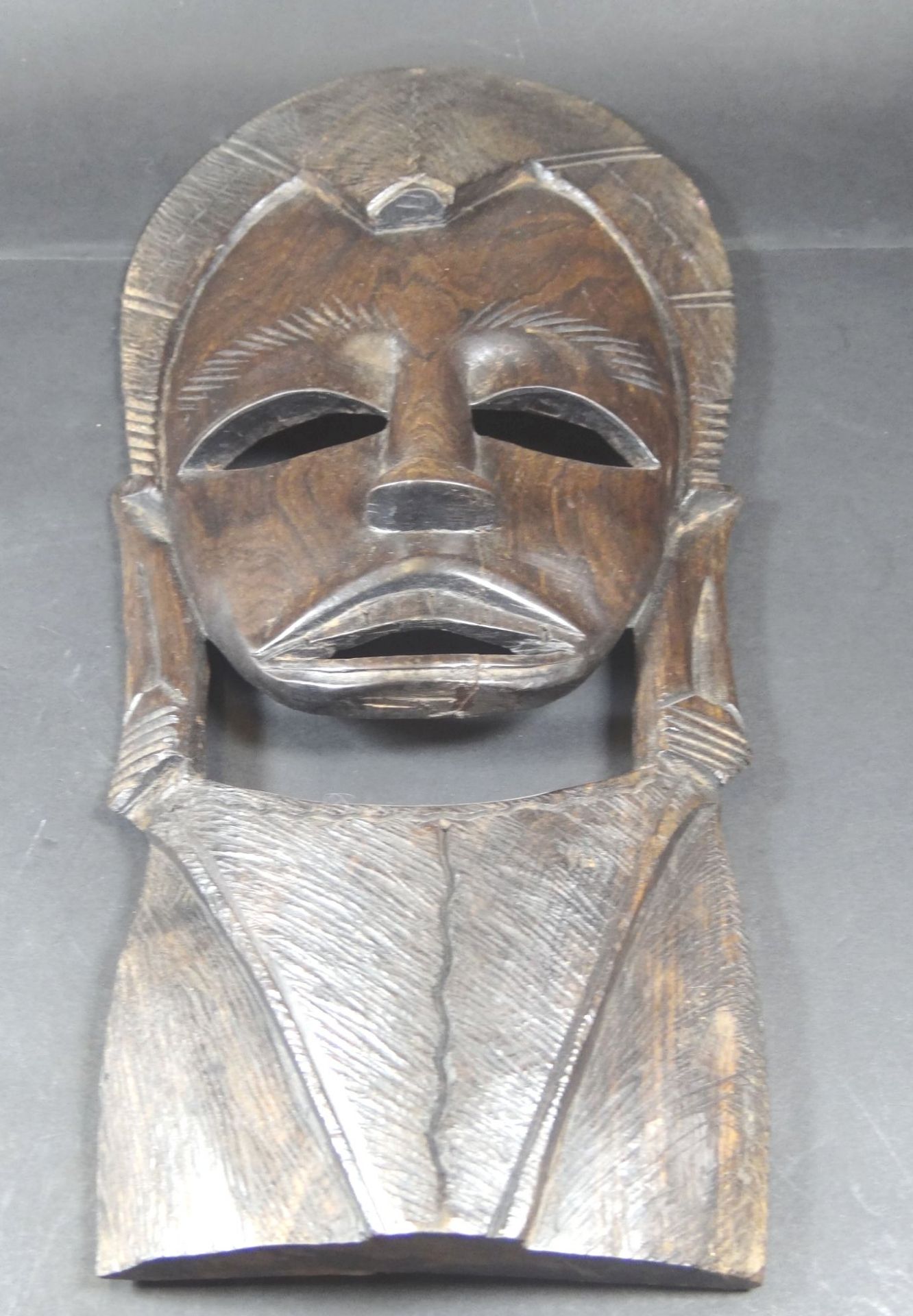 afrikan. Wandmaske, 38x18 cm, an Lippe Klebestelle - Bild 4 aus 5