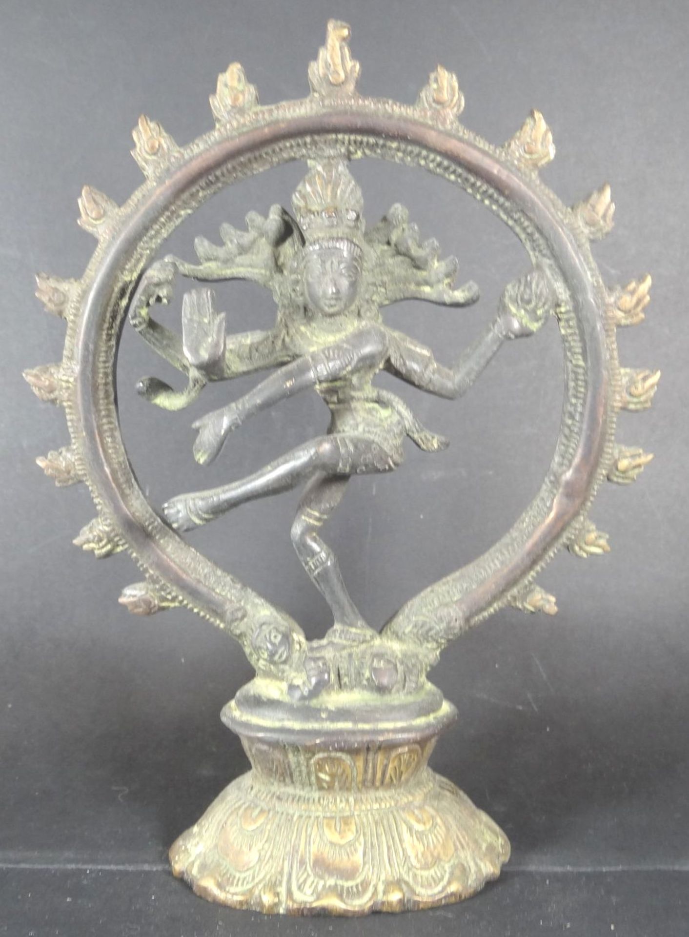 indische Göttin Shiva im Feuerring, Bronze, H-20 cm, B-15 cm, ält - Bild 7 aus 7