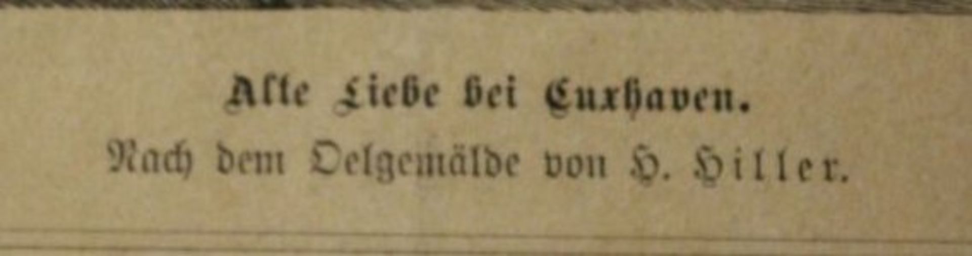 Stich, Alte Liebe bei Cuxhaven nach einem Gemälde von H.Hiller, ungerahmt in Passepartout, 30,5 x - Bild 2 aus 3