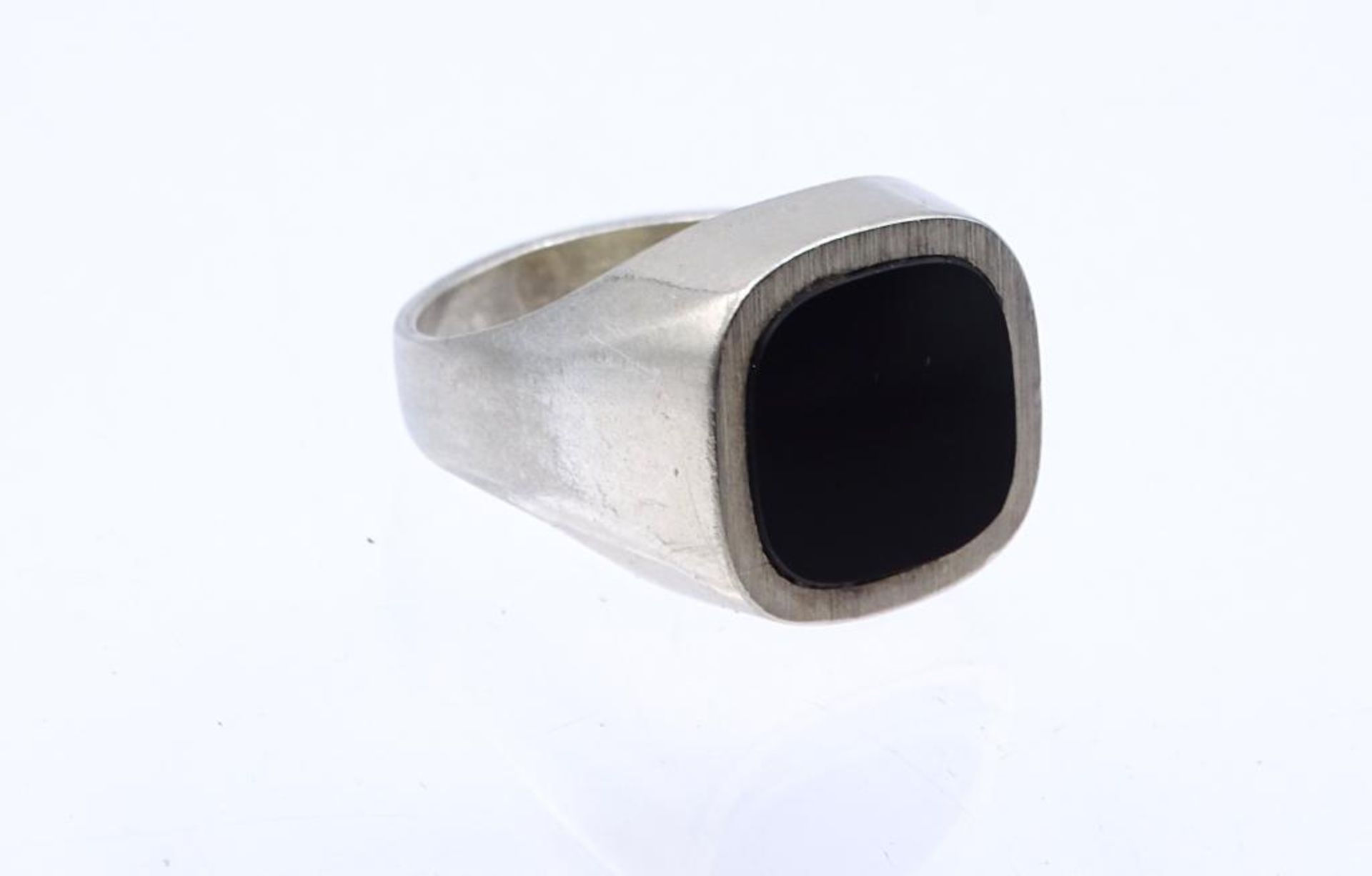 835er Herren Silber Ring mit schwarzer Platte, 8,5gr., RG 66 - Bild 3 aus 4