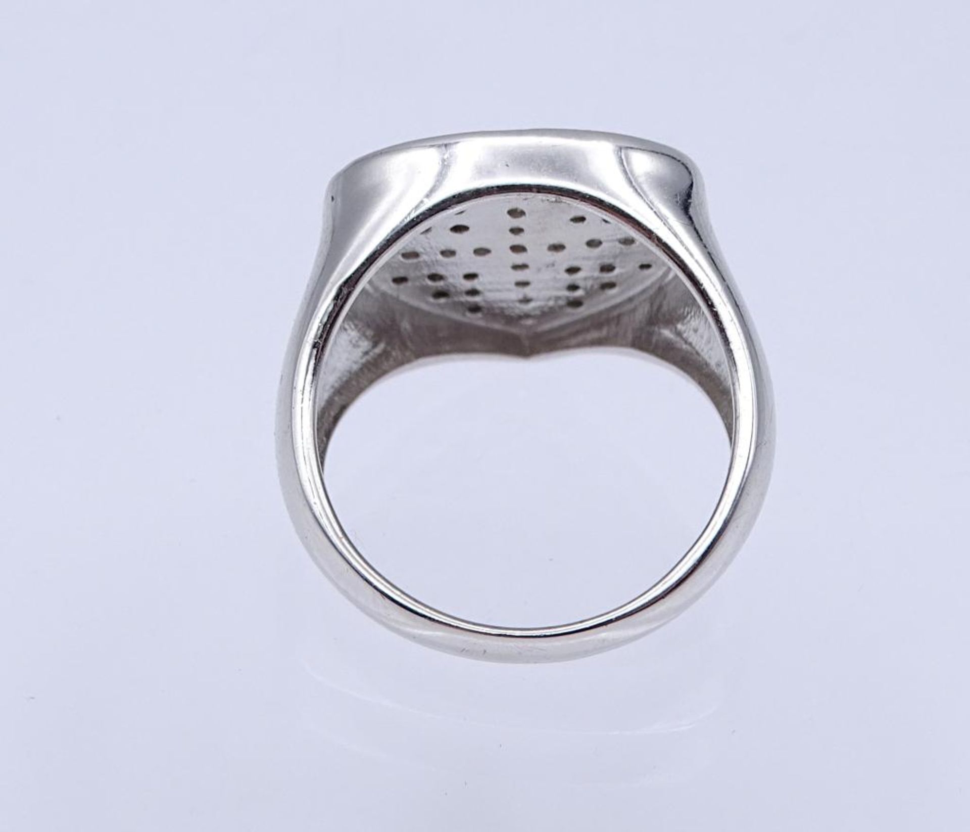 Ring Silber 925/000 mit rund fac., weißen und schwarzen Edelsteinen, RG 56, 7,1 - Bild 4 aus 4