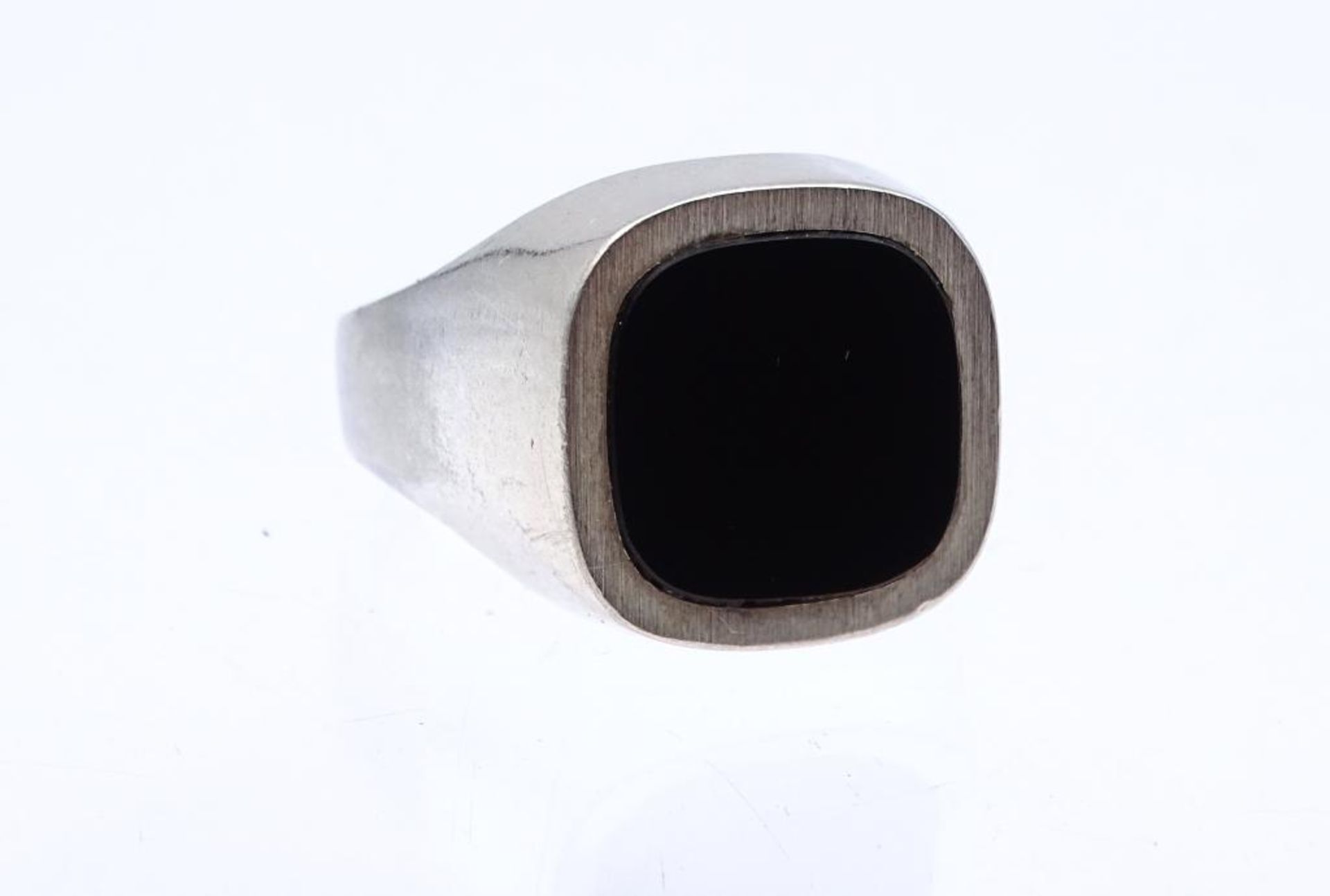 835er Herren Silber Ring mit schwarzer Platte, 8,5gr., RG 66 - Bild 2 aus 4