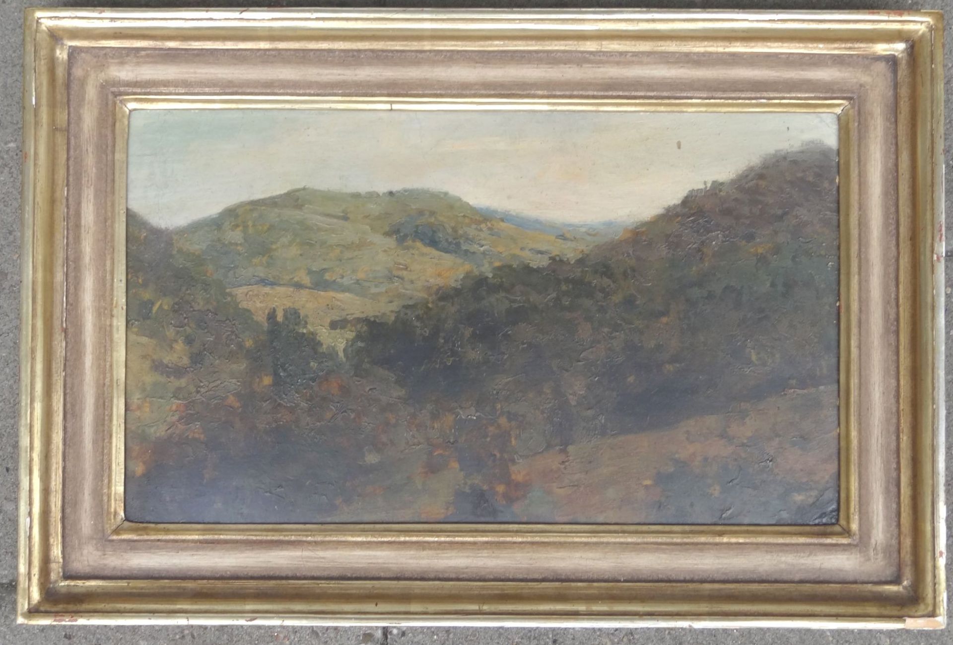 Curt AGTHE (1862-1943) " Odenwald" Öl/Malfaser, 22x39 cm, gerahmt, RG 33x50 c - Bild 2 aus 5