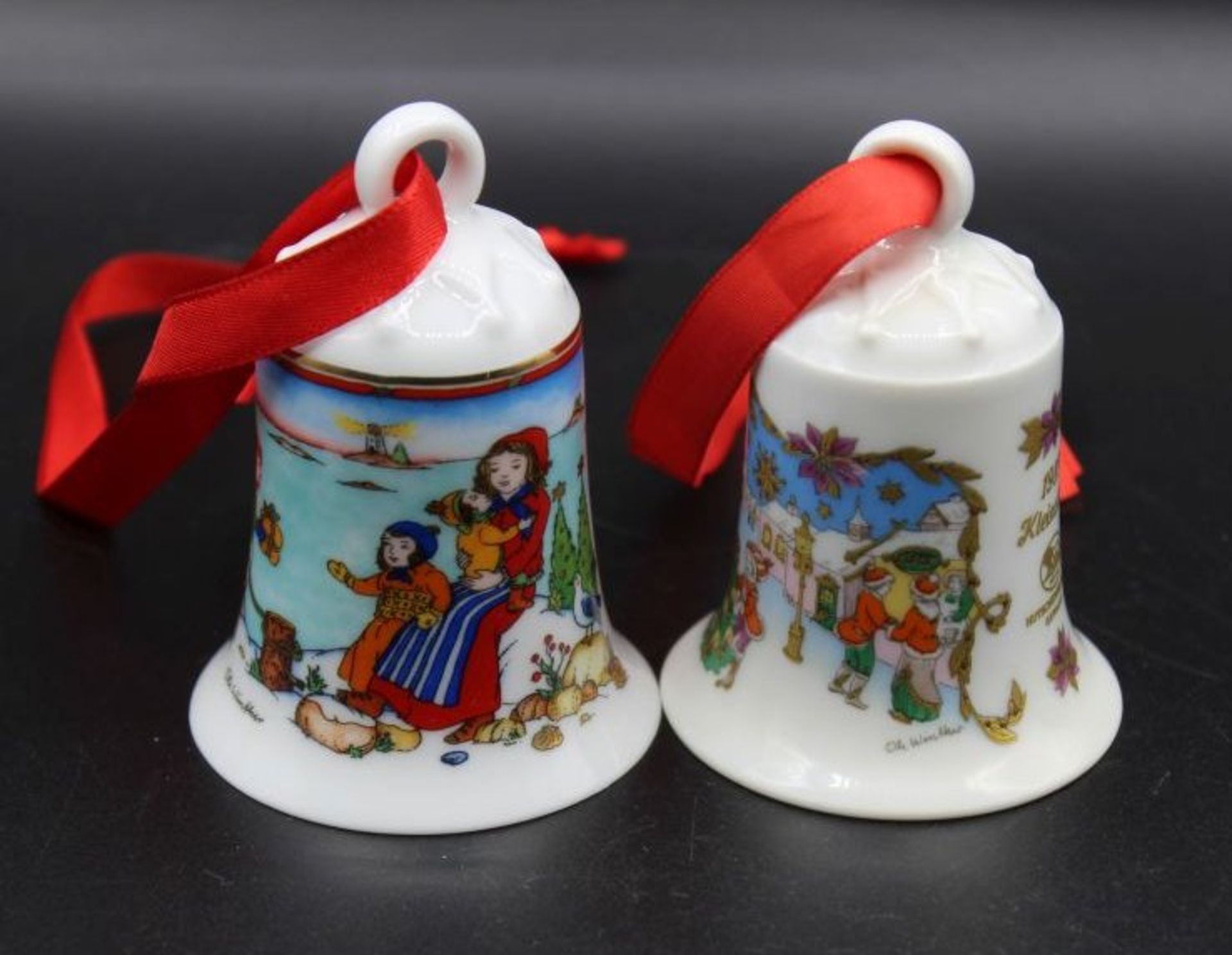 2x div. Hutschenreuther Weihnachtsglocken, 1987 und 2015, H-7,5cm. - Bild 2 aus 2