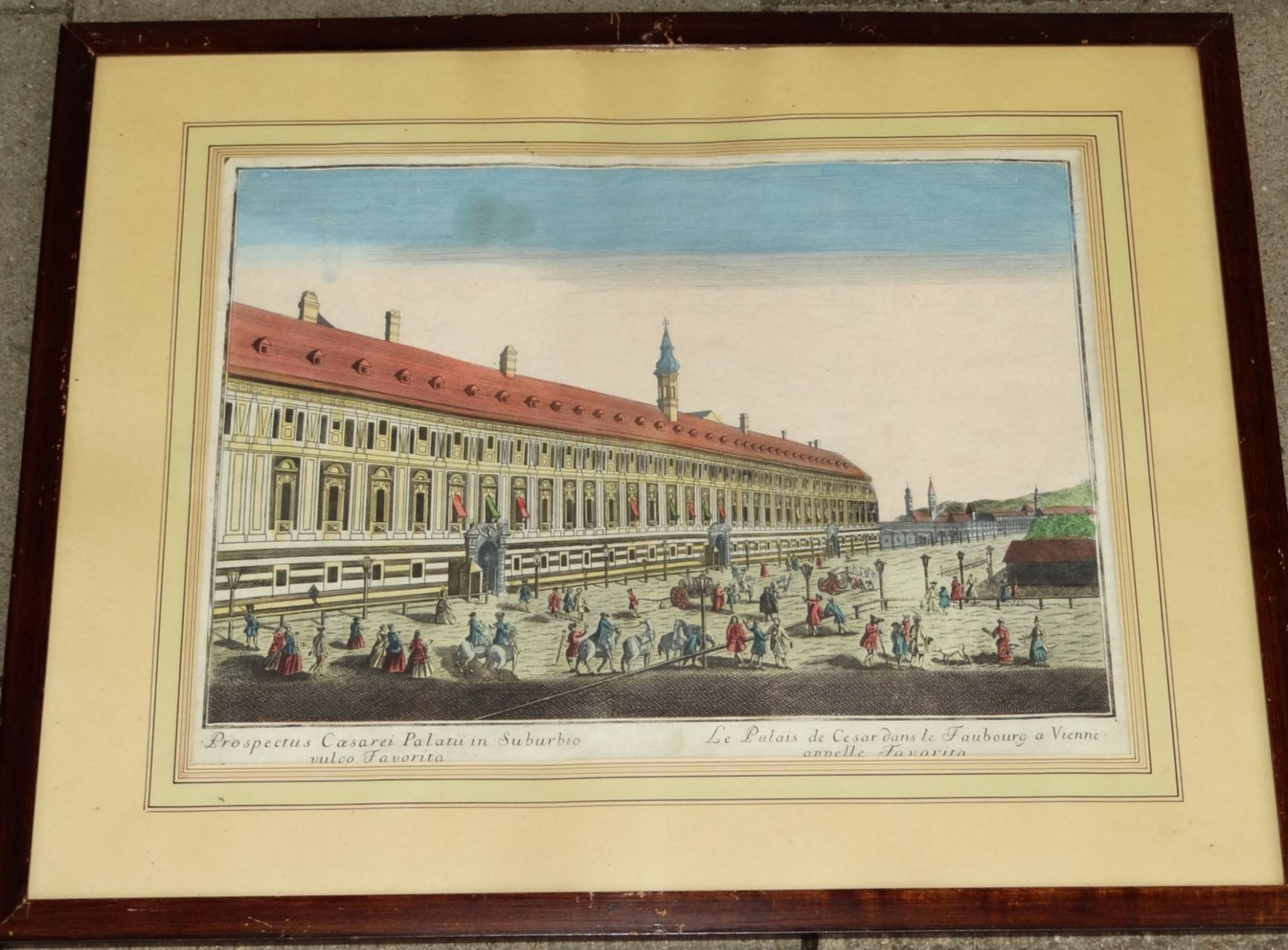 Prospekt des kaiserlichen Palastes in der Wiener Vorstadt, genannt Favorita, Wien Guckkastenblatt, - Bild 2 aus 5