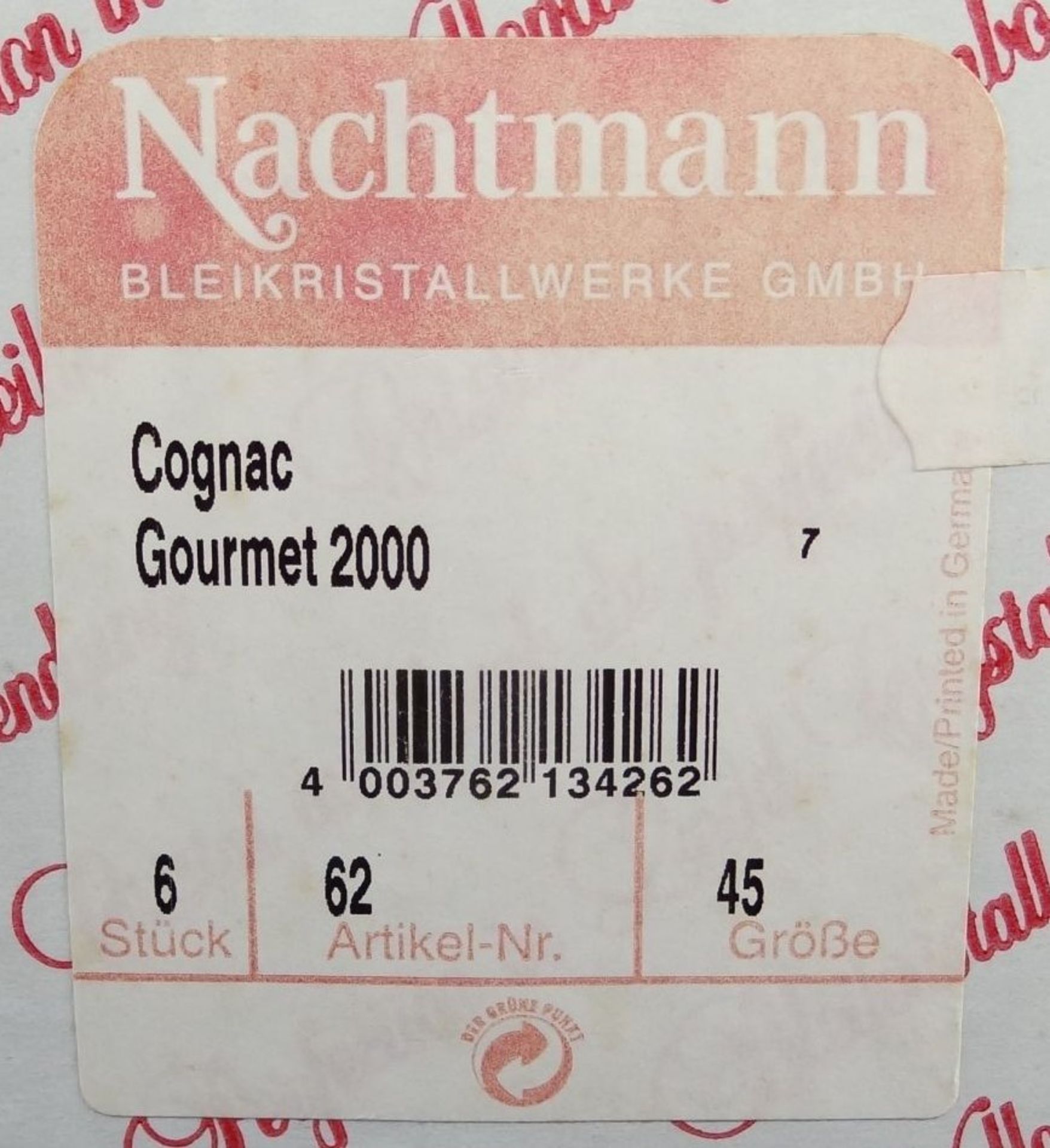 6x Nachtmann Cognacschwenker in OVP, Serie Gourmet 2000, Neuware aus Ladenauflösung, - Bild 4 aus 4