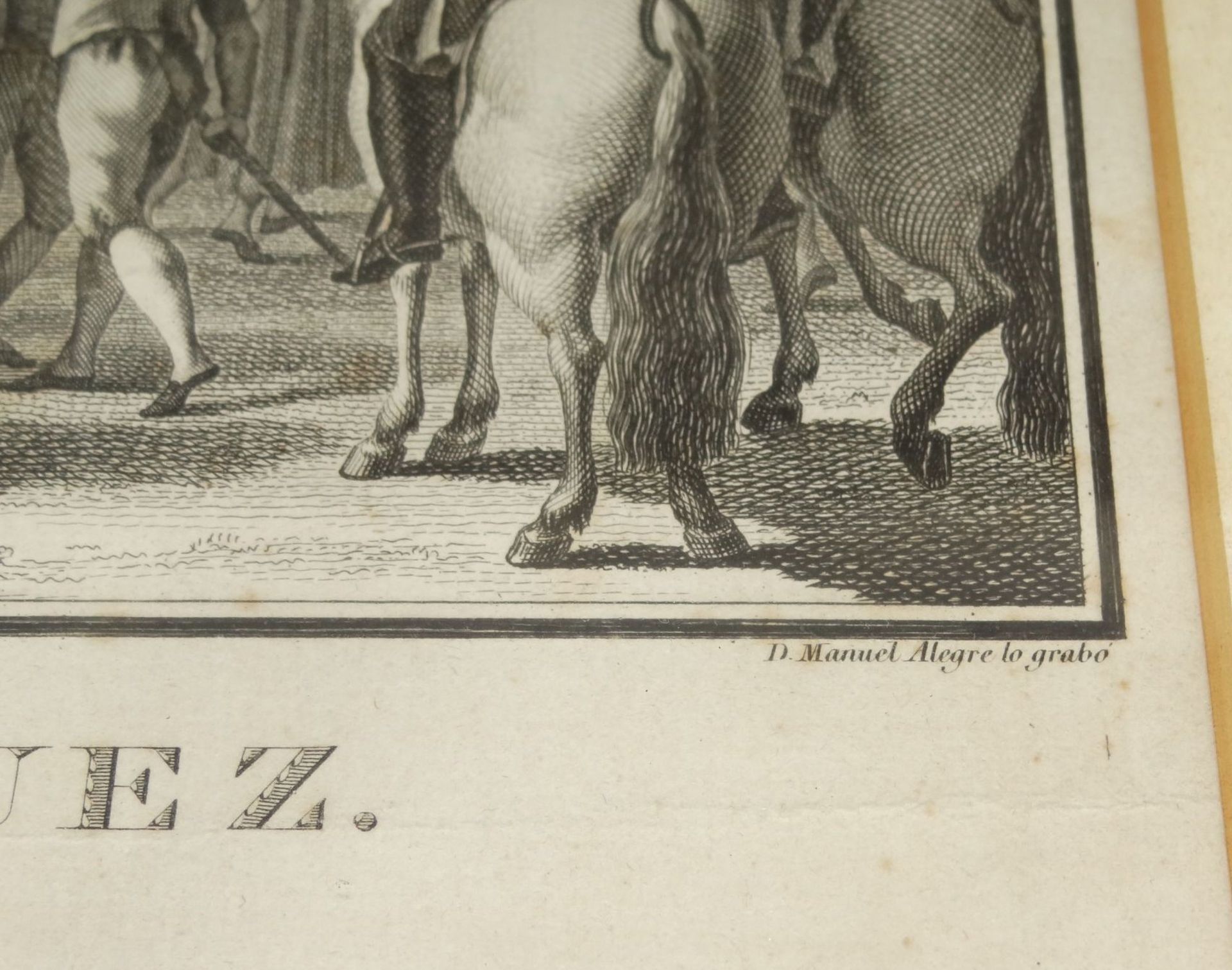 Manuel ALEGRE (1768-1815), grosser Stich "Meuterei von Aranjuez " 19.März 1808, ger/Glas, RG 43x49 - Bild 5 aus 6
