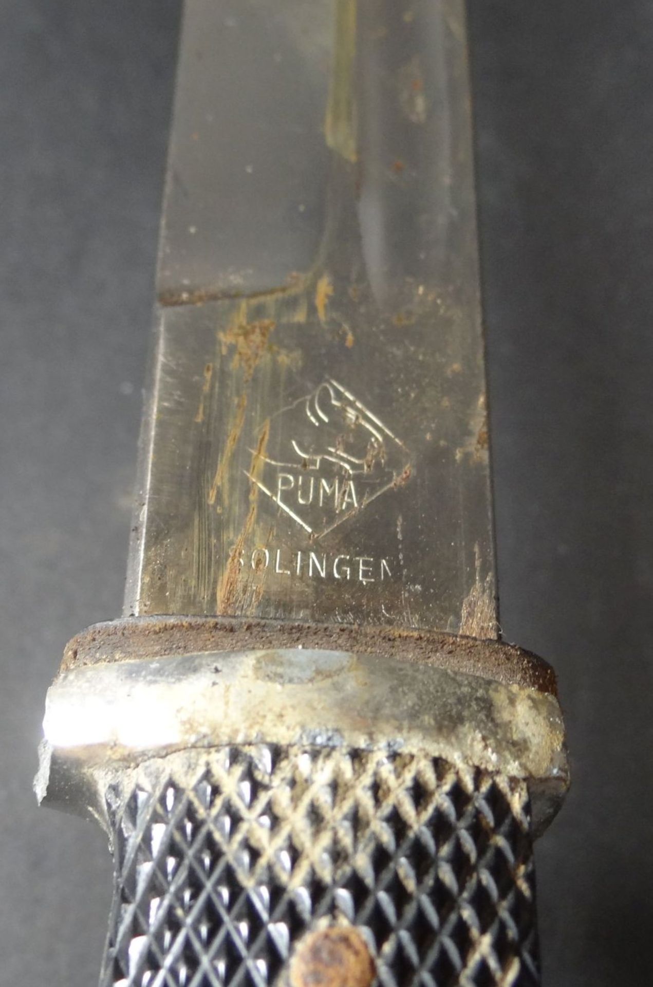 altes Bajonett mit Metallscheide "Puma-Solingen", ungepflegte Erhaltung, L-40,5 cm - Bild 5 aus 6