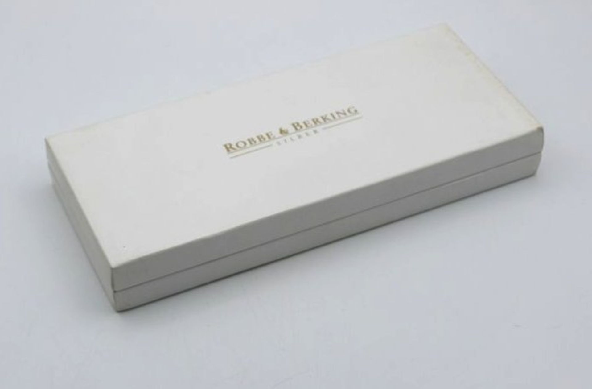 Jahreslöffel, Robbe und Berking, 925er Silber vergoldet und emailliert, 1986, orig. Schachtel, L- - Bild 3 aus 3