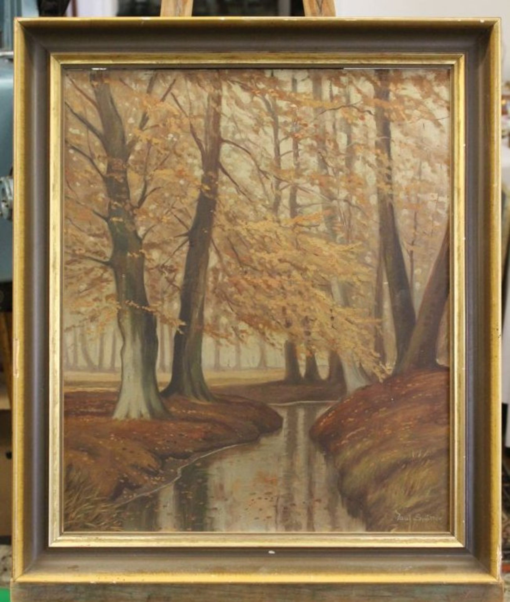 Paul SPÖTTER (c.1895-?), Laubwald, Öl/Hartfaser, gerahmt, RG 66 x 56cm - Bild 3 aus 4