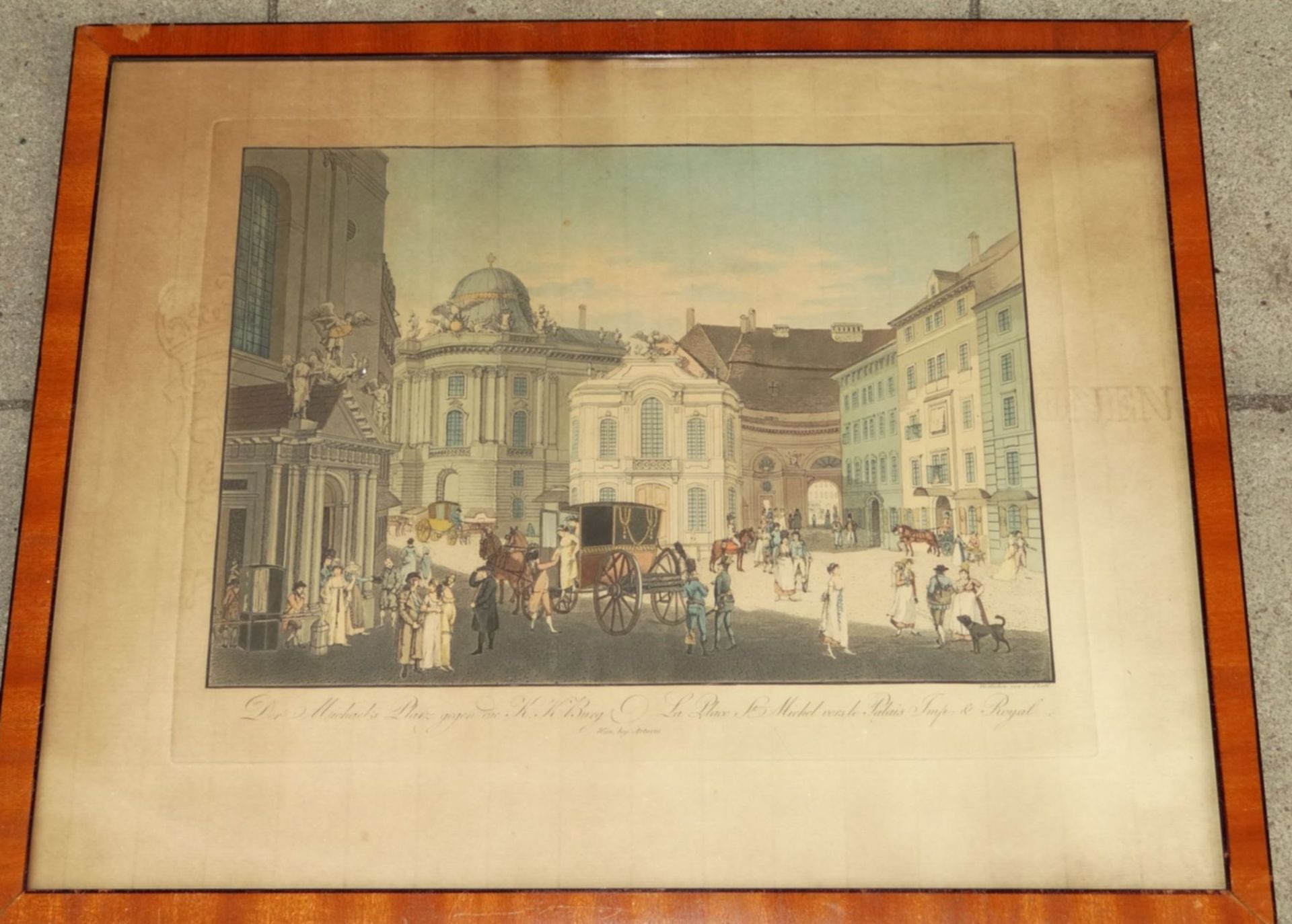 Karel POSTL (1769/74-1818) "Der Michaels Platz in Wien" Farbradierung, 32,5 x 41 cm, alt ger/ - Bild 2 aus 6