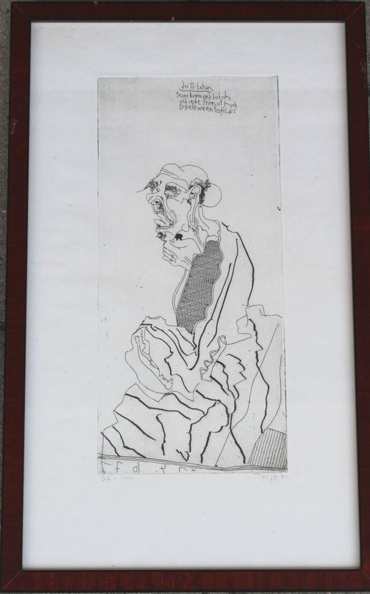 Horst JANSSEN (1929-1995) "Der 12.Lohan", 1971 Radierung, drypoint/Japan, Ed. 32 / 100, 26,6 x 13, - Bild 2 aus 5