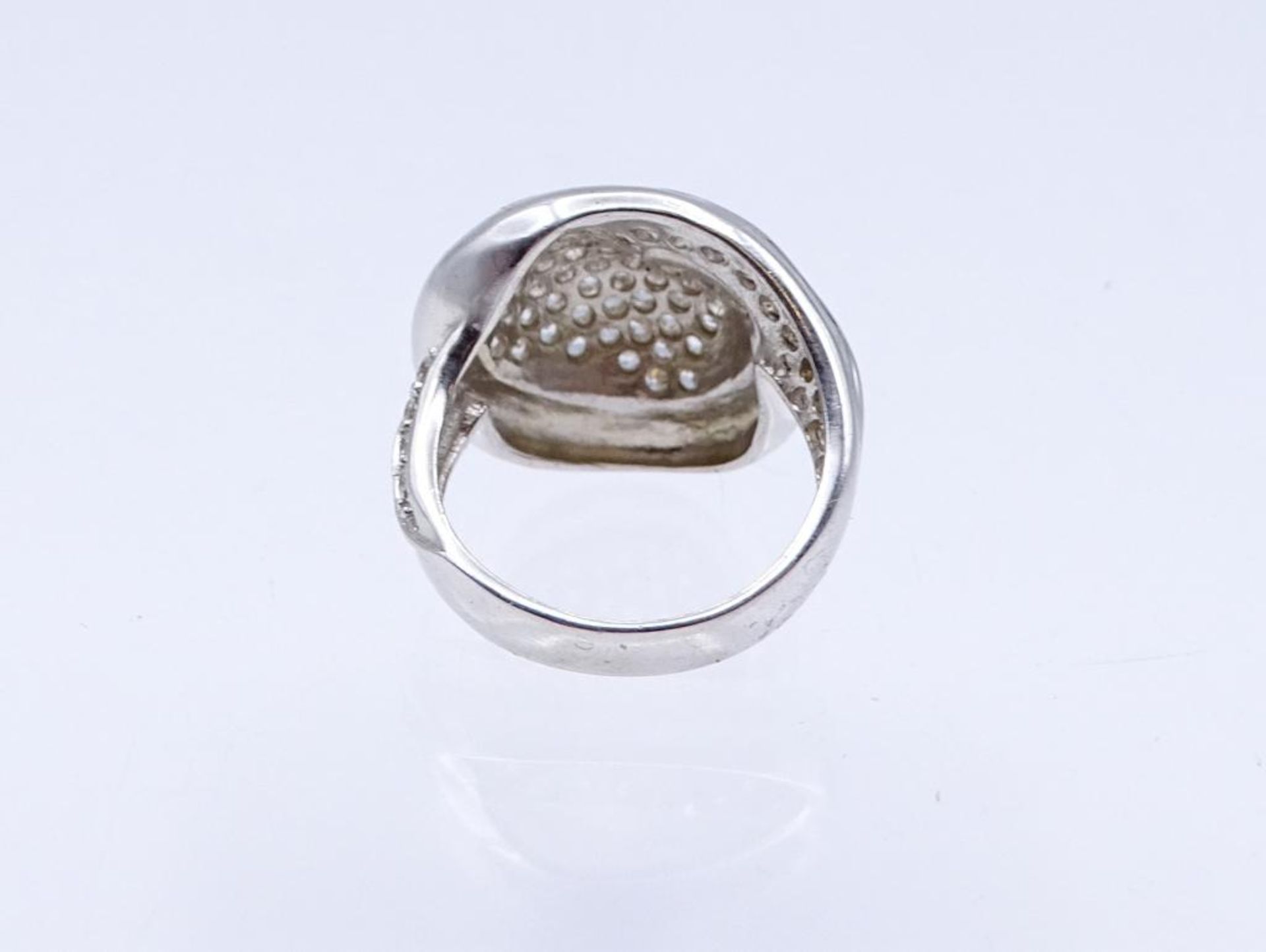 Ring Silber 925/000 mit rund fac., weißen Edelsteinen 2 mm, RG 57, 8,3 - Bild 2 aus 3