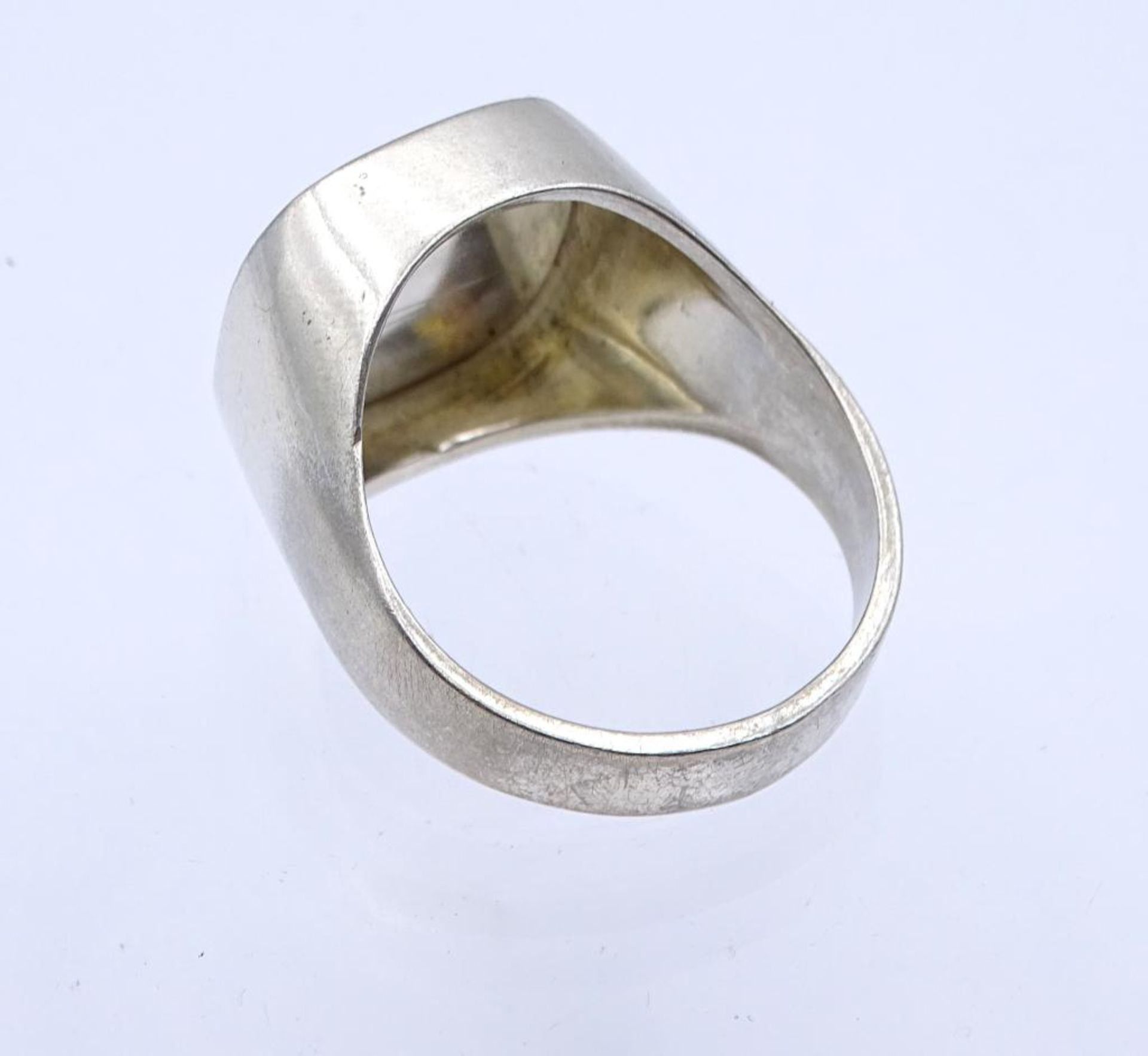 835er Herren Silber Ring mit schwarzer Platte, 8,5gr., RG 66 - Bild 4 aus 4