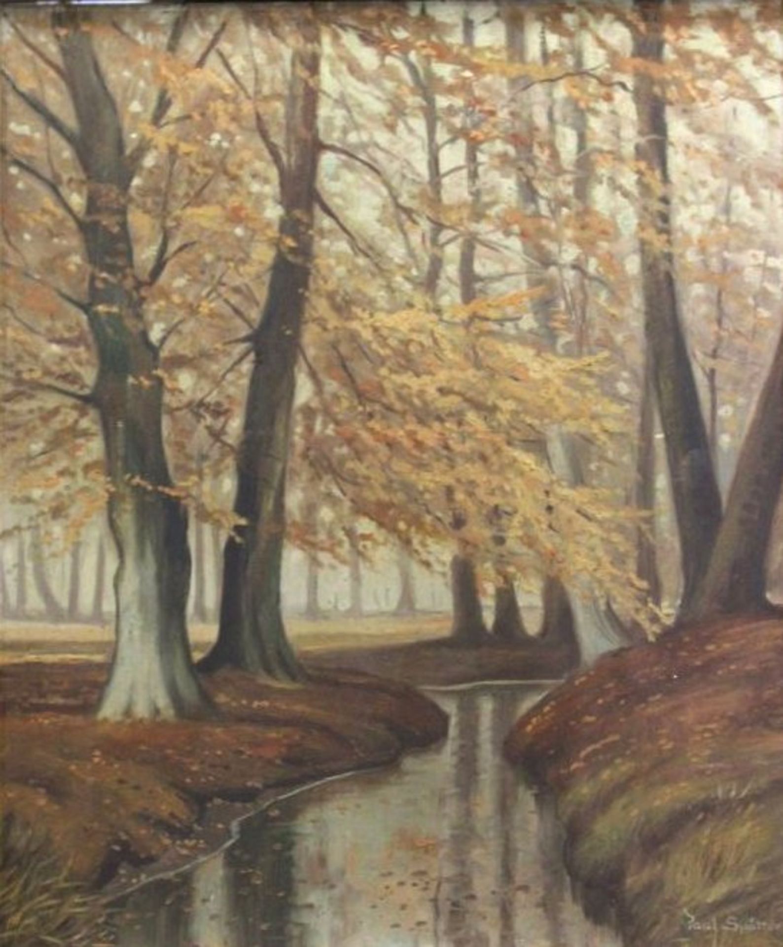 Paul SPÖTTER (c.1895-?), Laubwald, Öl/Hartfaser, gerahmt, RG 66 x 56cm